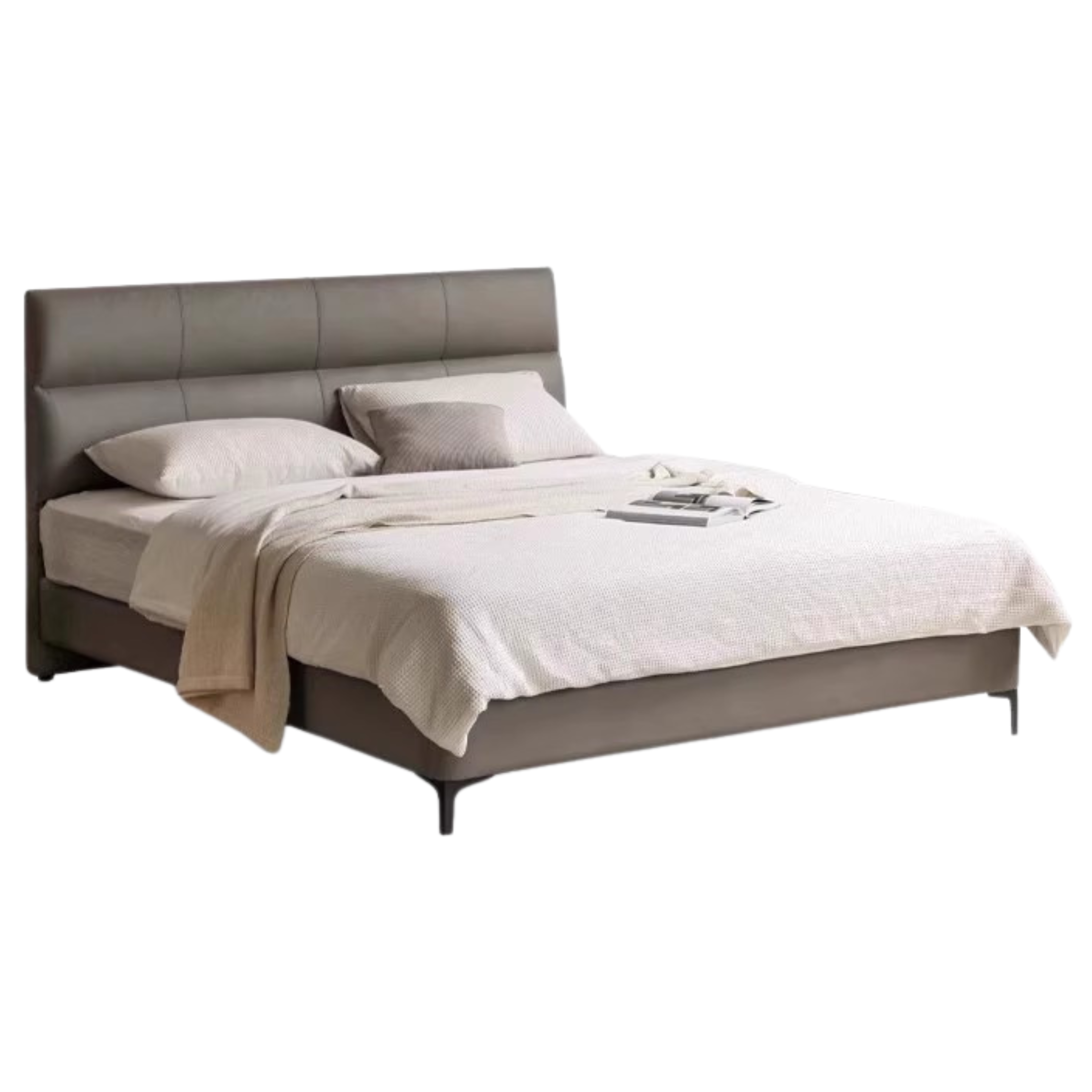 Luxury Genuine Leather Modern Minimalist Bed