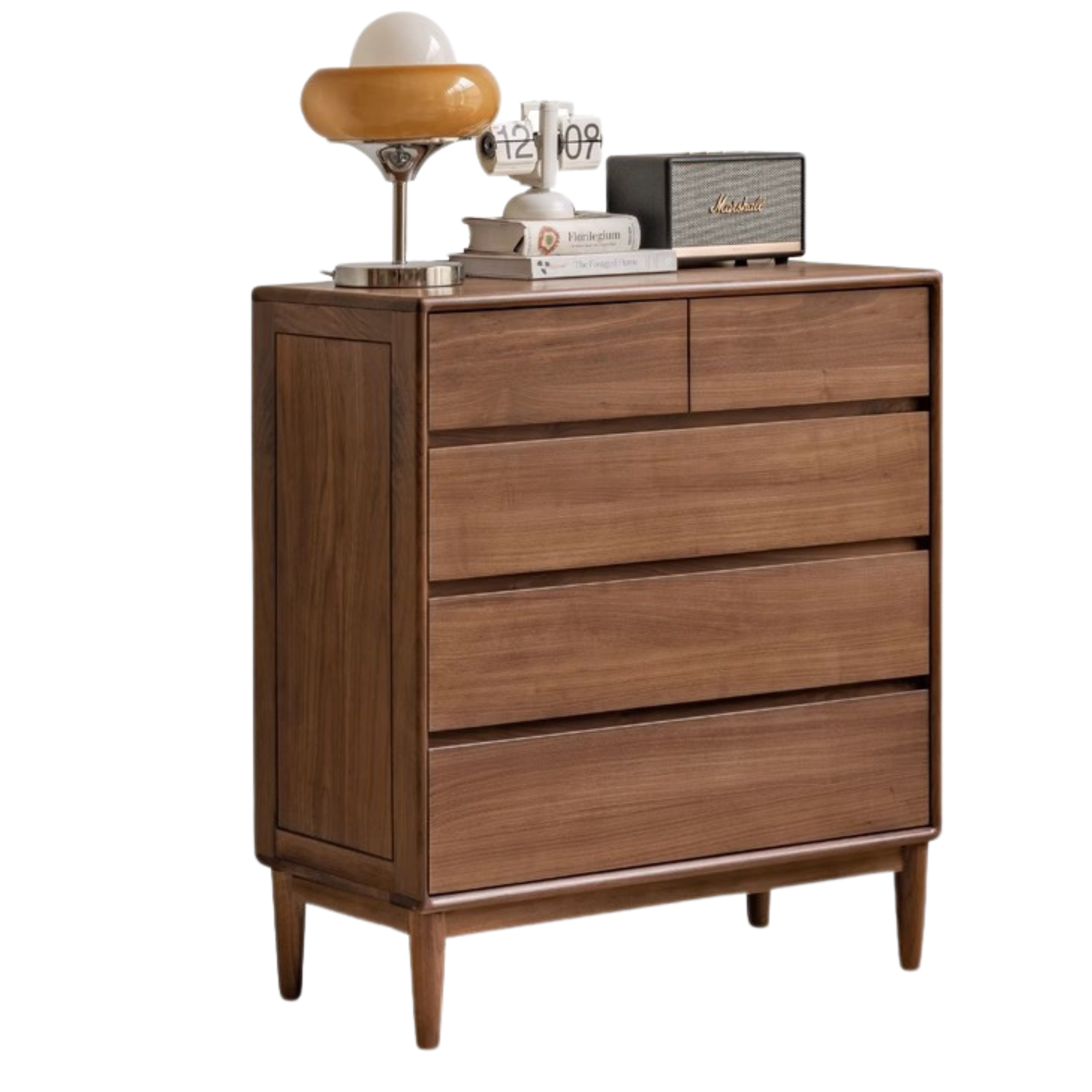 Black Walnut, Ash Solid Wood Chest of Drawers