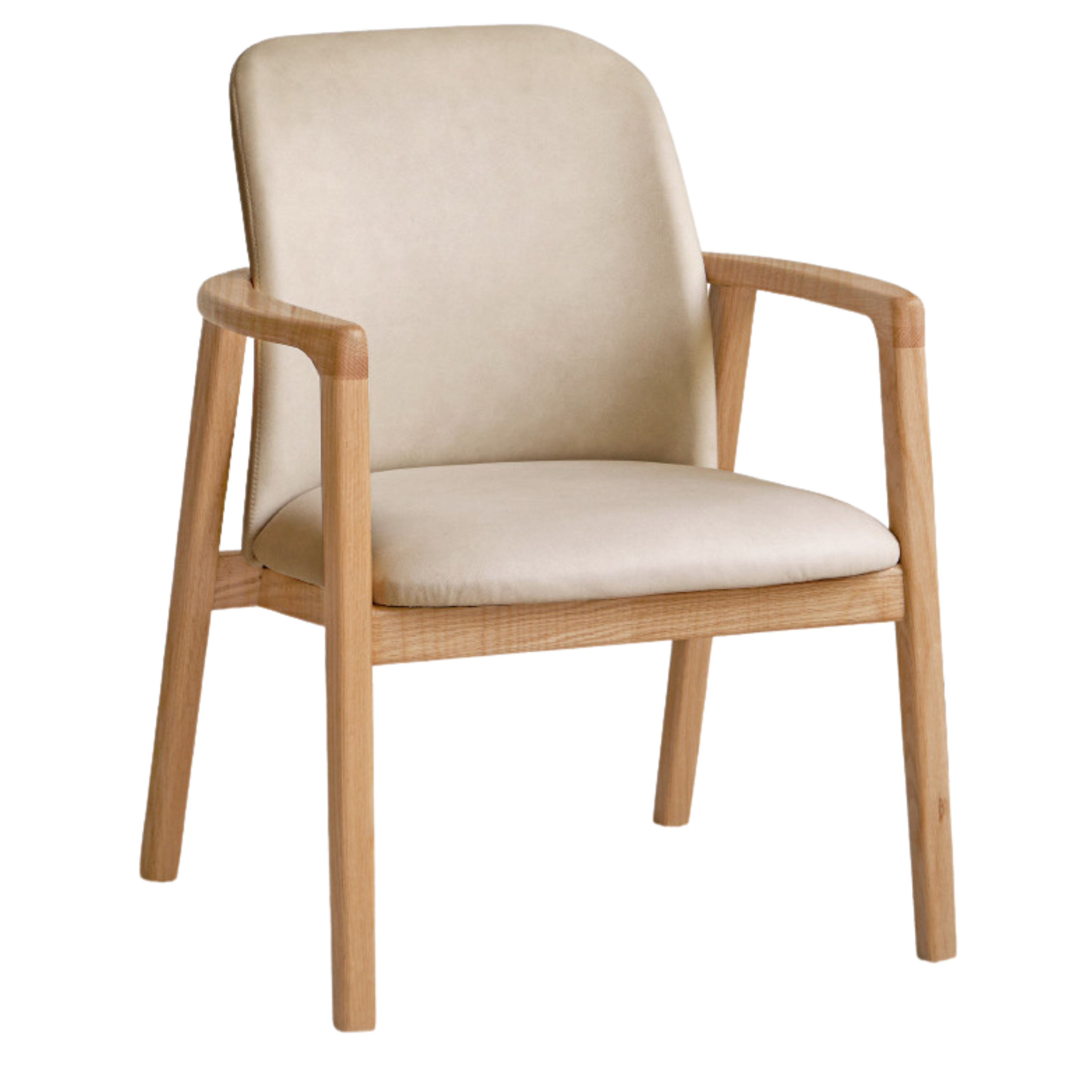 Oak Solid Wood Organic Leather Technology Cloth Chair