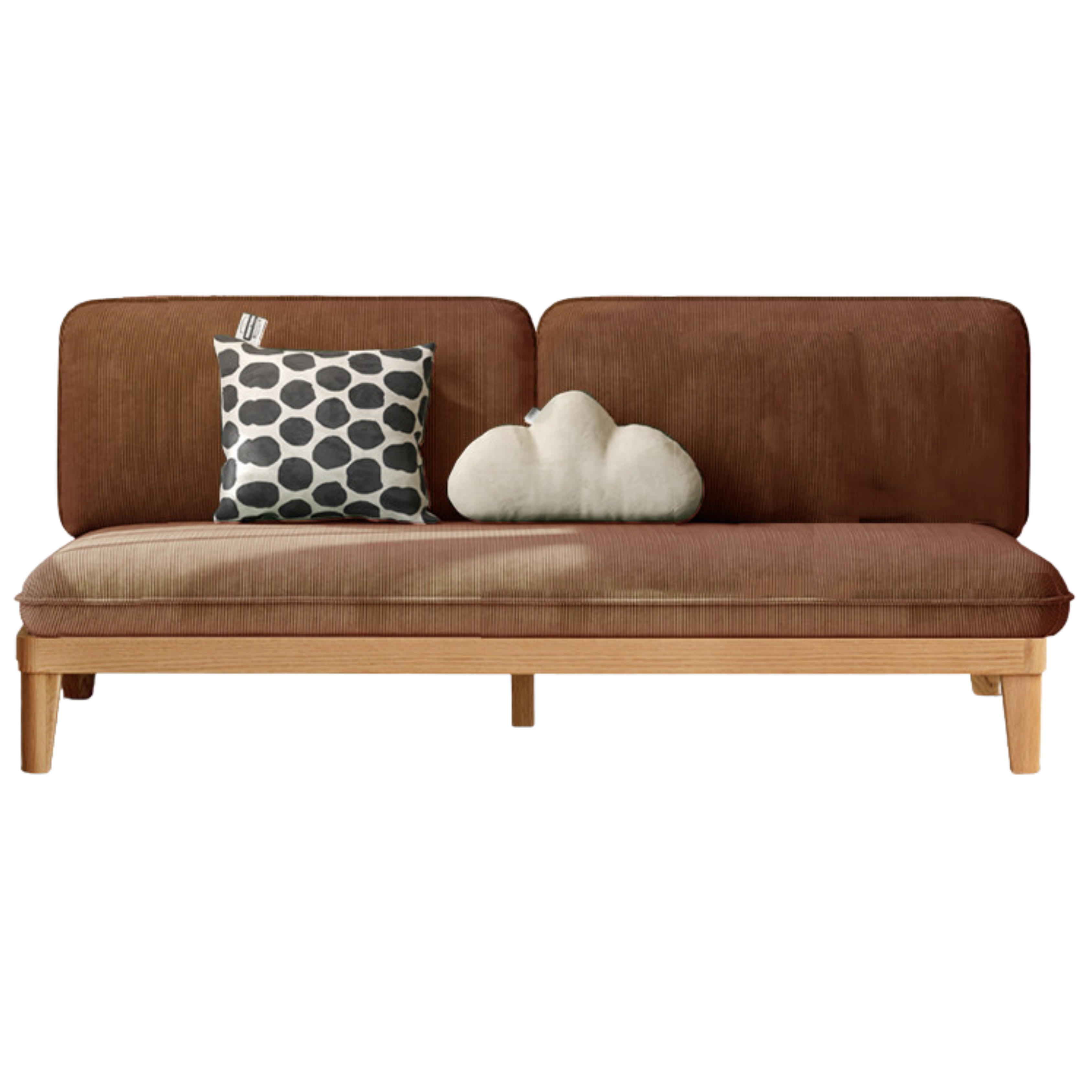 Oak Solid Wood Fabric Sofa.