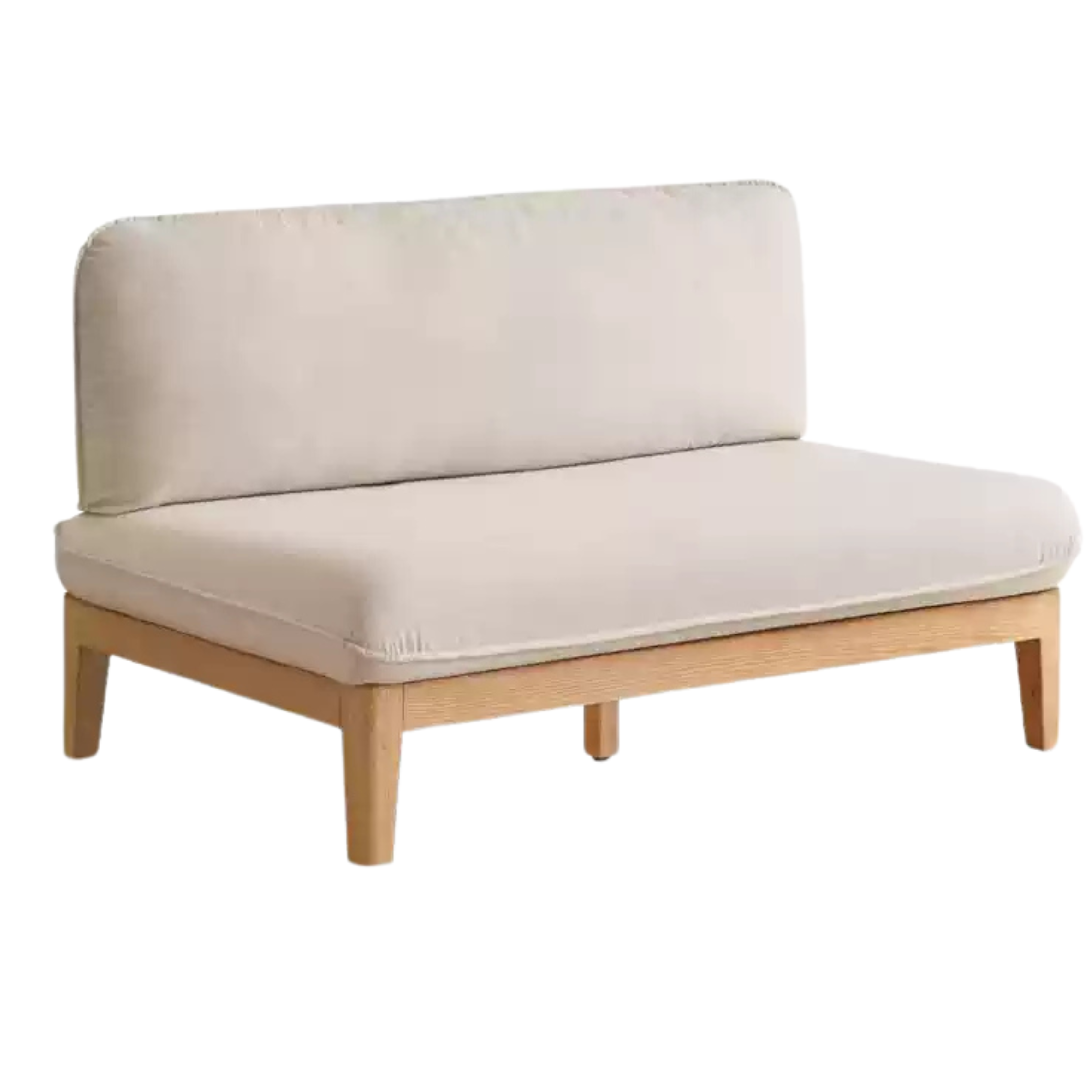 Oak Solid Wood Fabric Sofa.