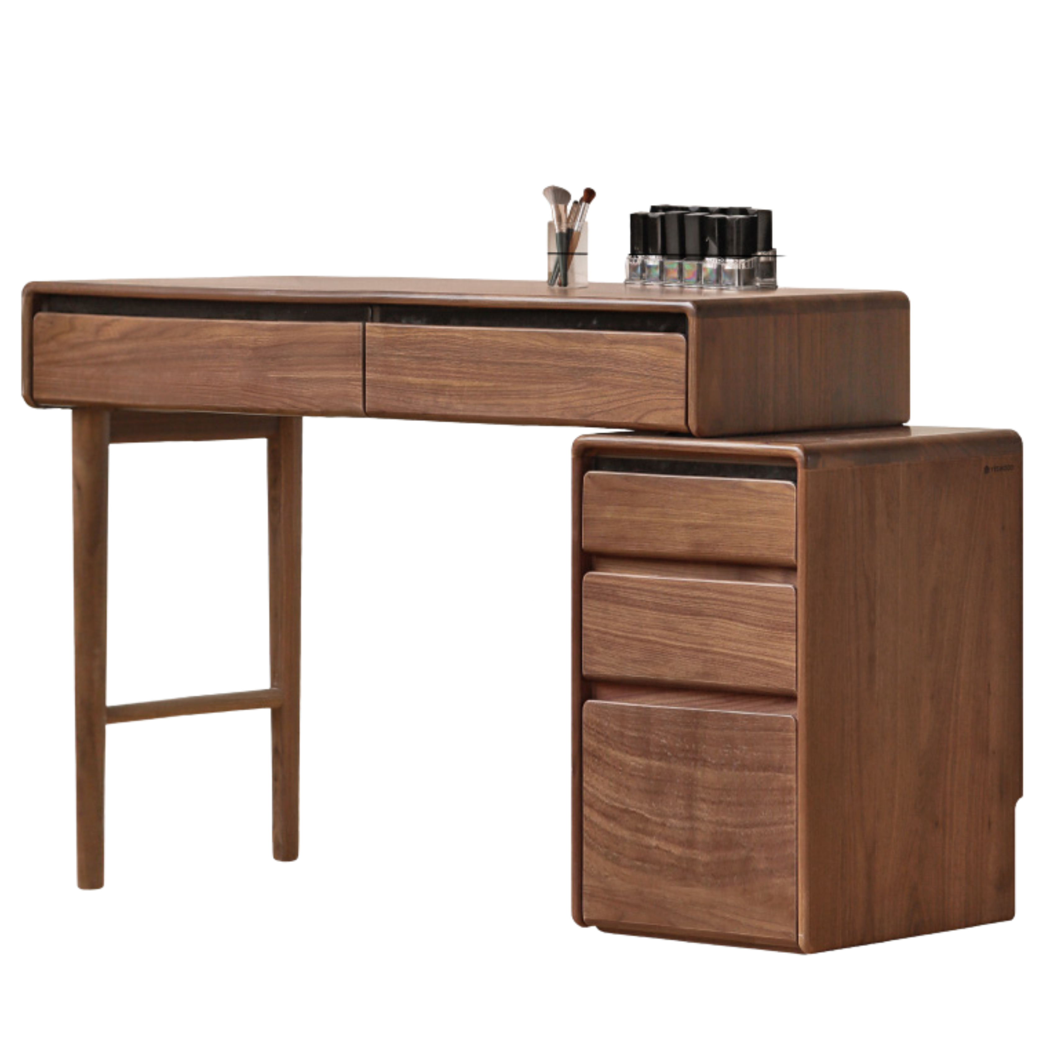 Black Walnut, Oak, Ash, Solid Longan Hardwood, Sandalwood Solid Wood Retractable Vanity Table.