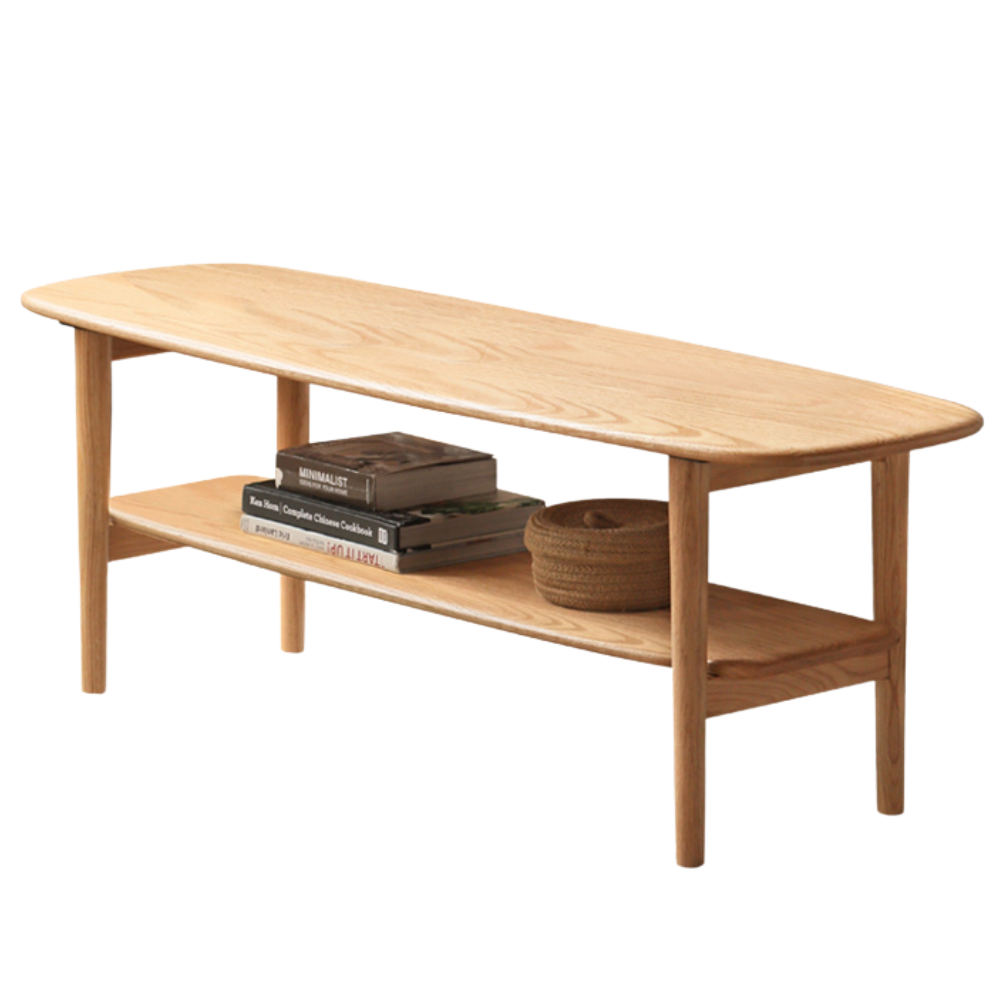 Oak Solid Wood Minimalist Ultra Narrow Coffee Table