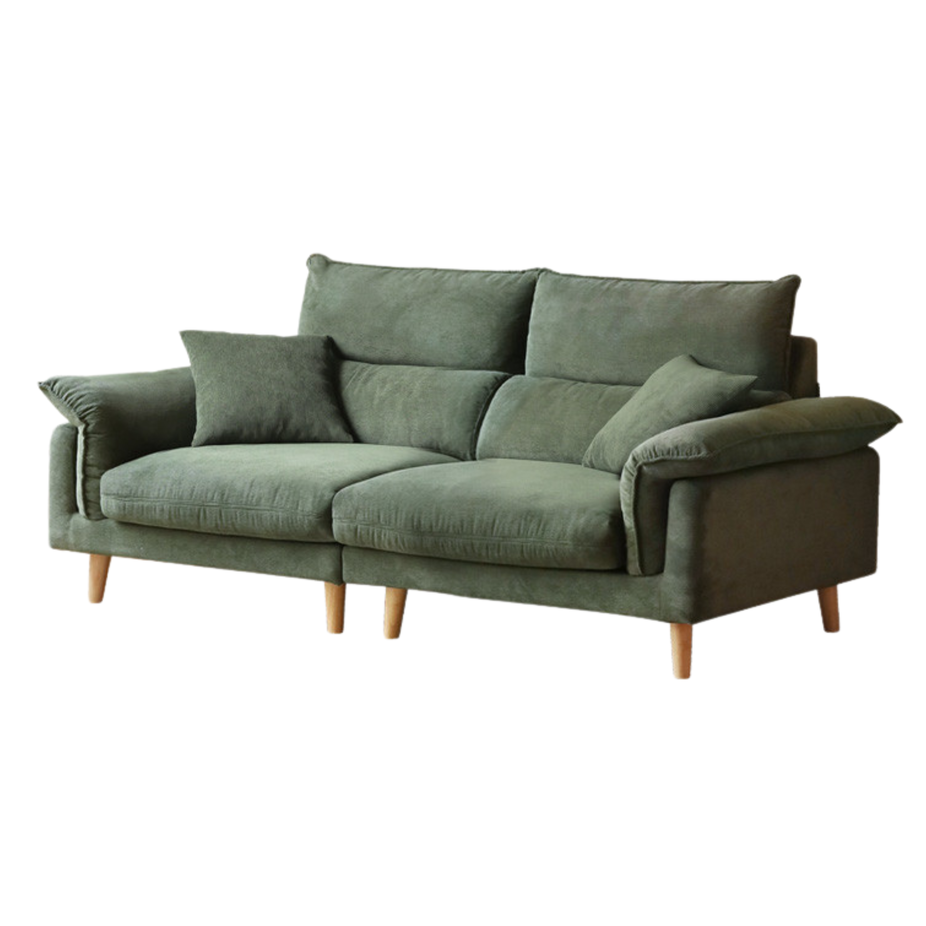Fabric, Leather Modern White Down Sofa.