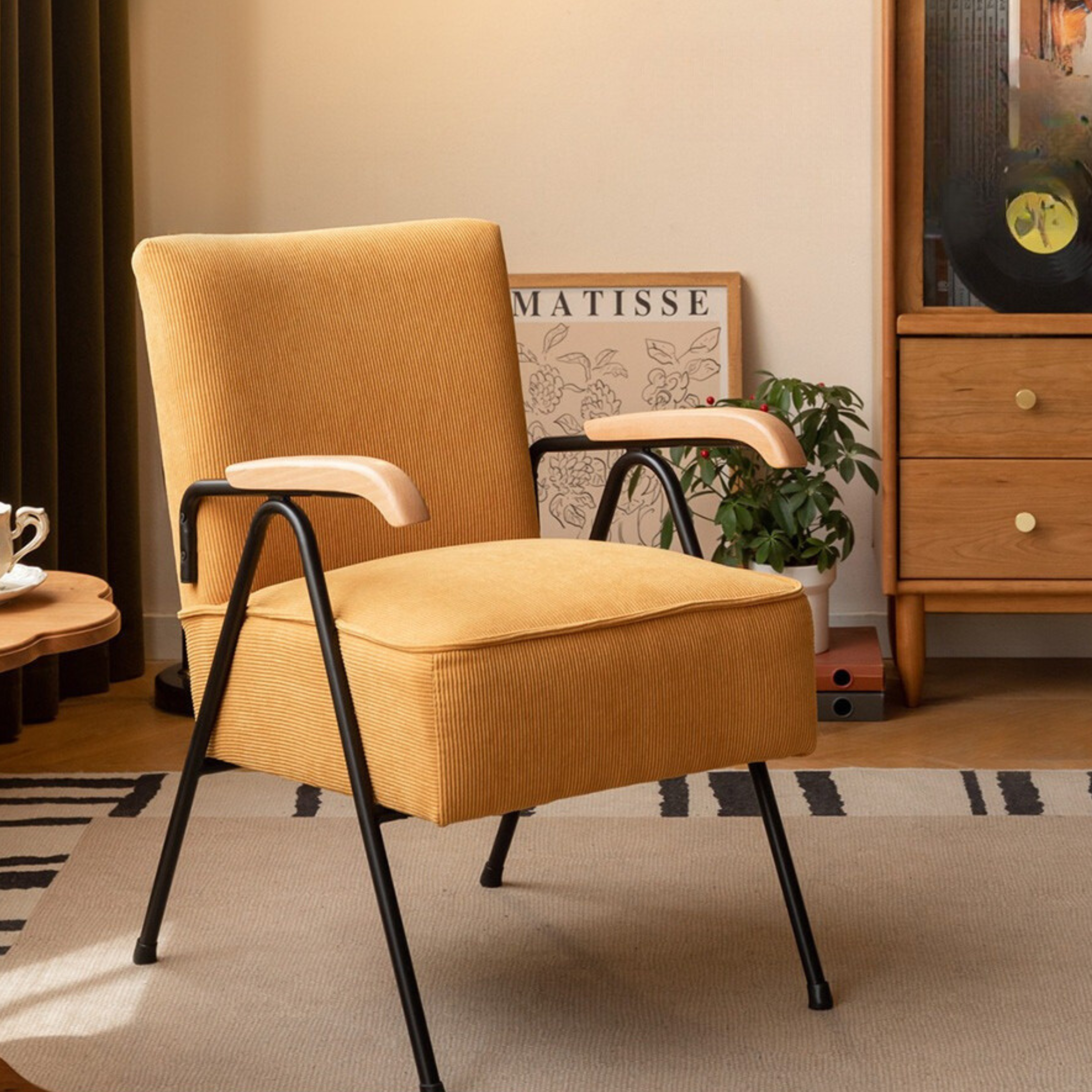 Fabric Sofa Chair Retro Leisure Chair