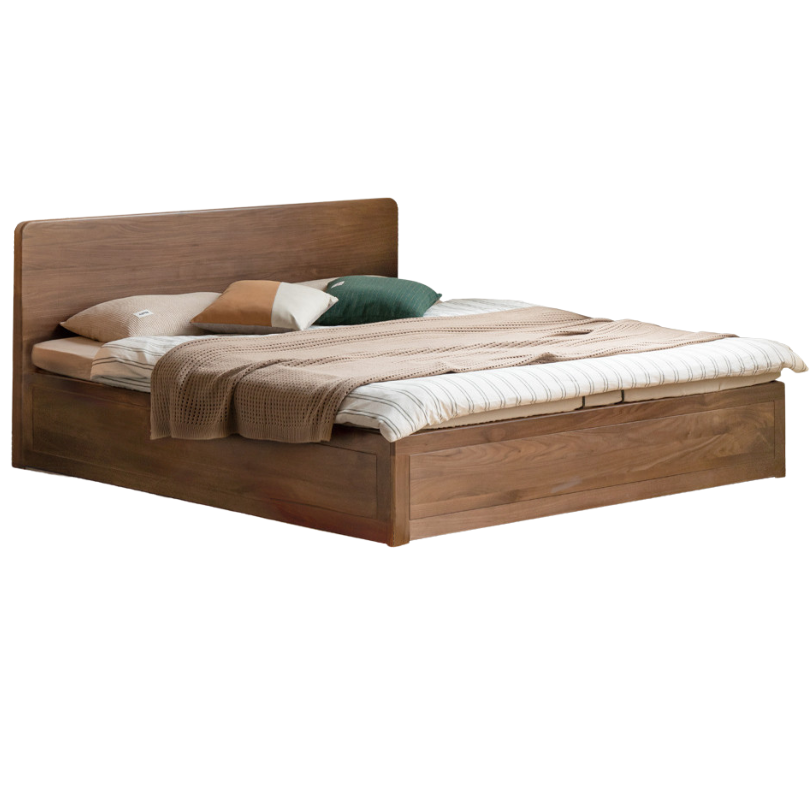 North American black walnut solid wood light luxury box bed