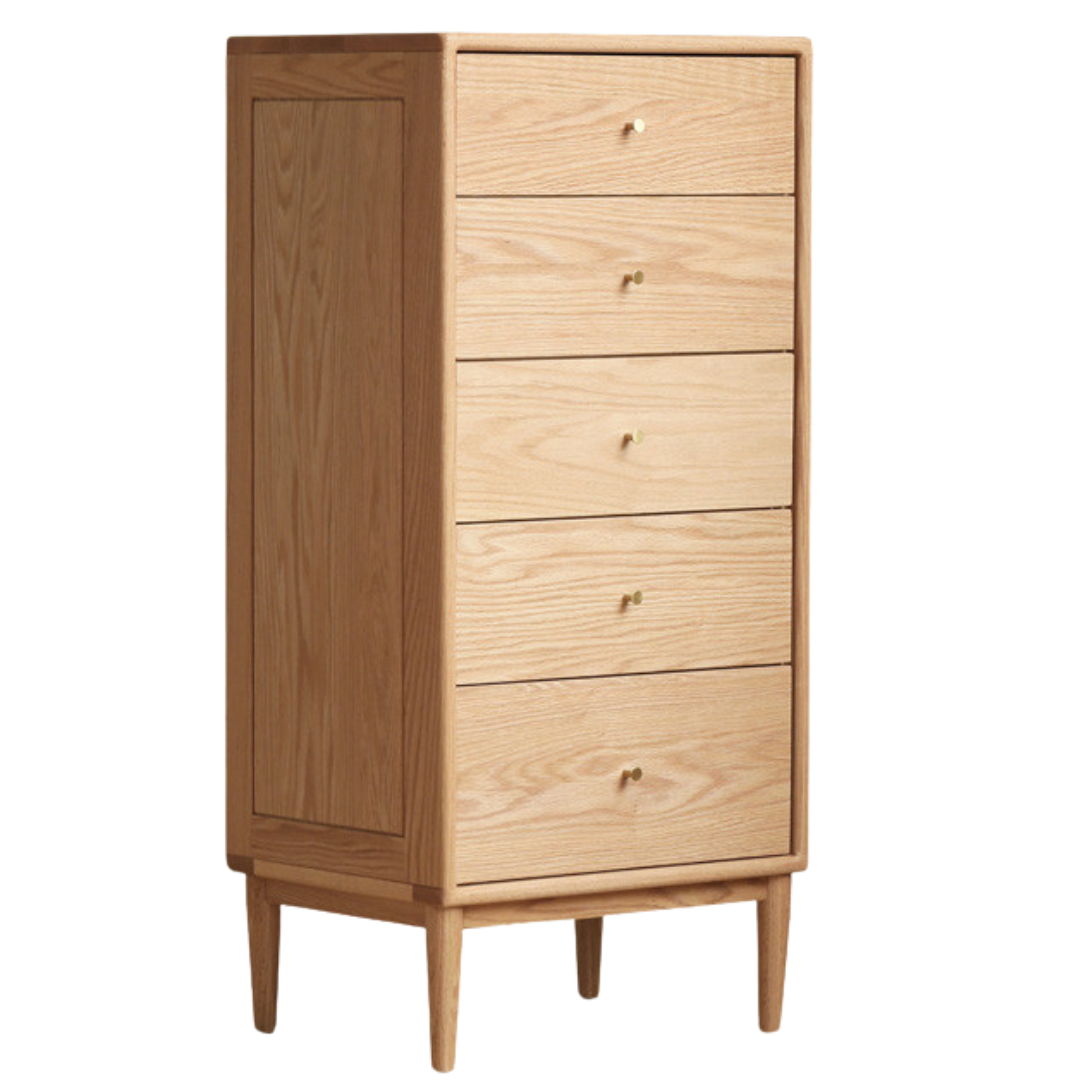 Oak Solid Wood, Solid RubberWood Nordic Chest of Drawers
