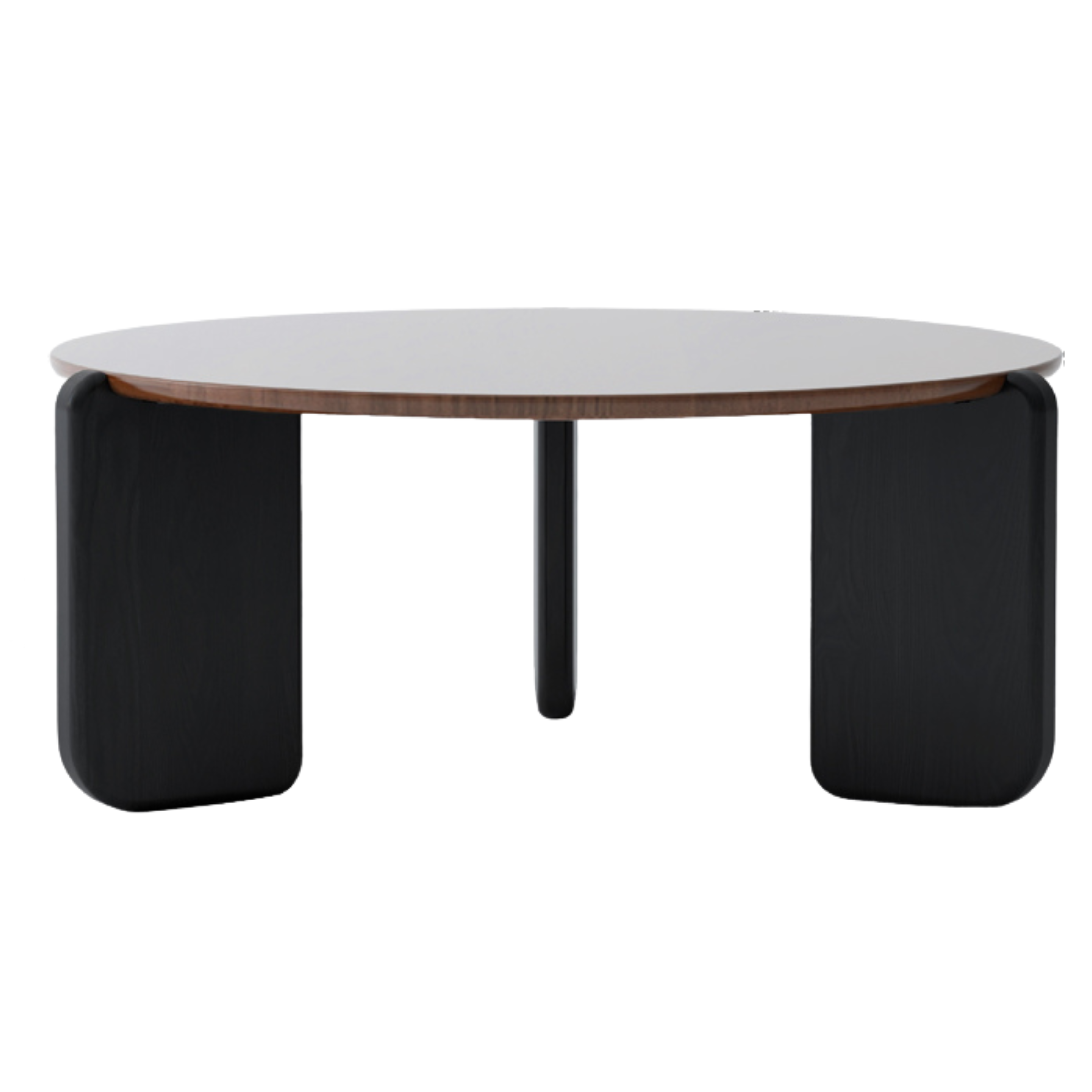 Black Walnut, Teak Solid Wood Round Coffee Table Italian Light Luxury.