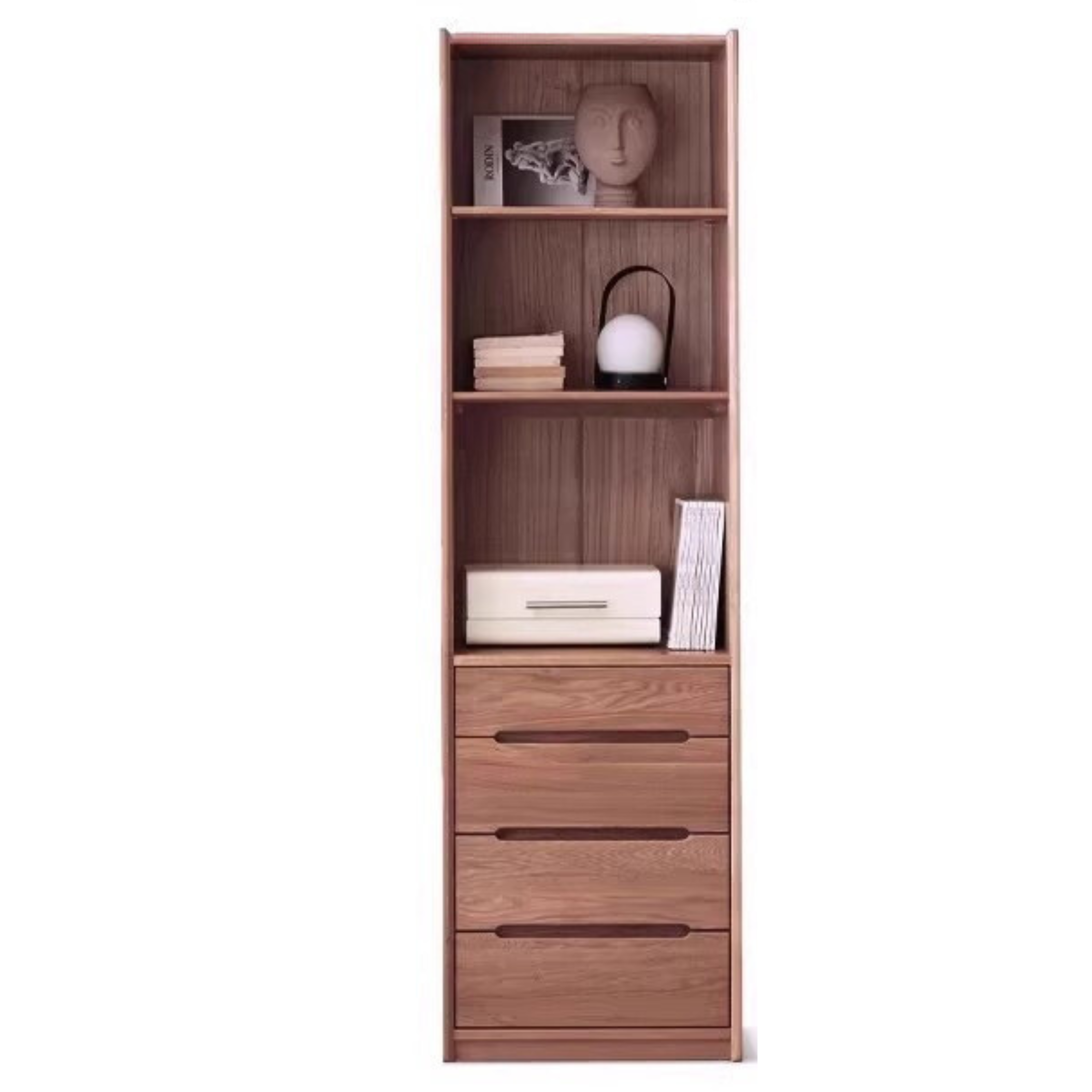 Oak Solid Wood Corner Floor-Standing Free Combination Bookshelf