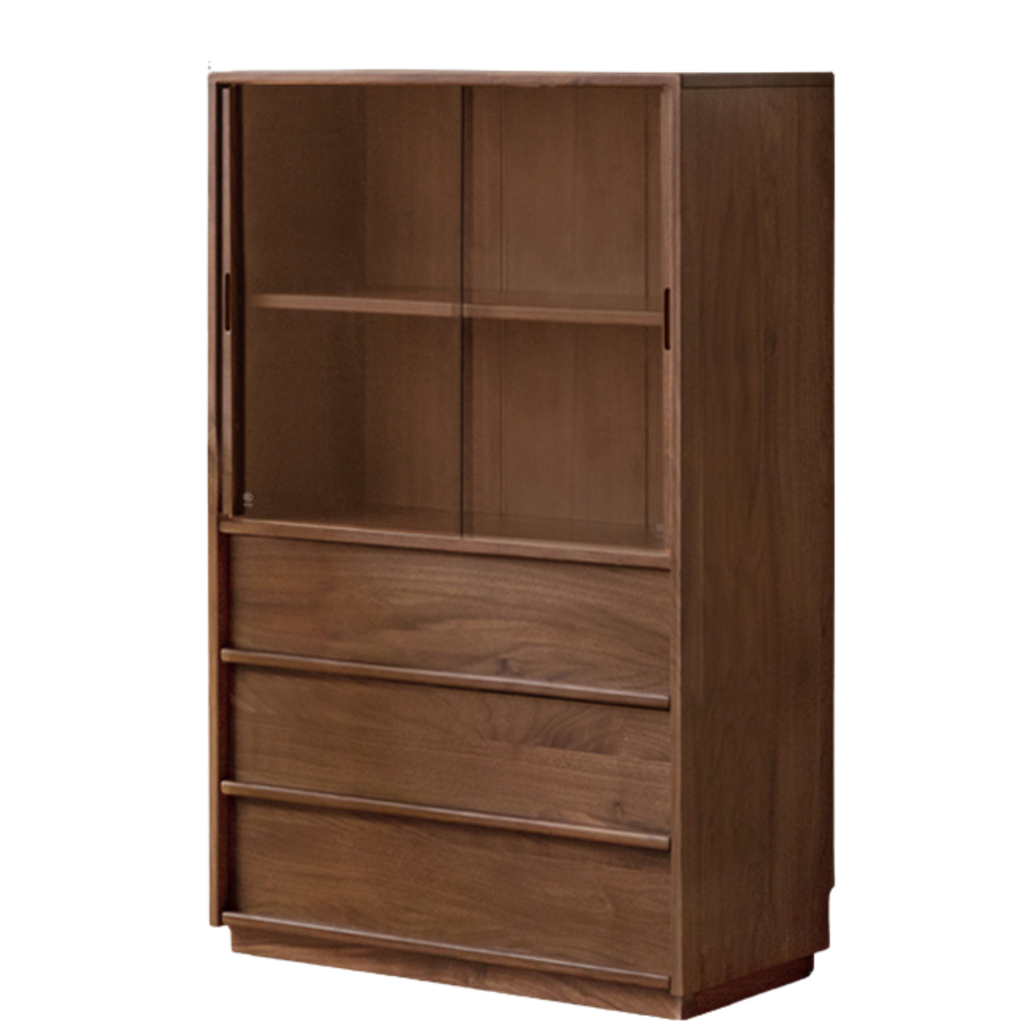 Oak, White oak, Black Walnut Solid Wood Wabi-Sabi Style Floor Side Cabinet.