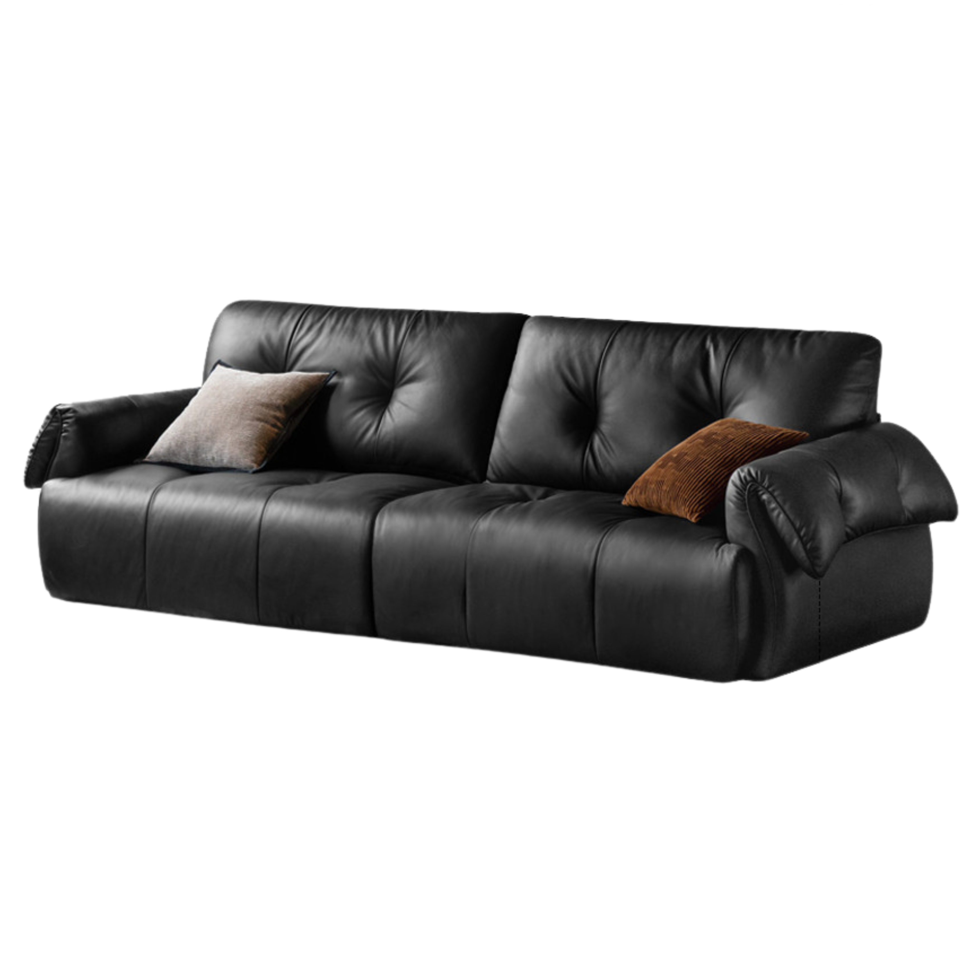 Top Layer Cowhide Leather Straight Sofa,