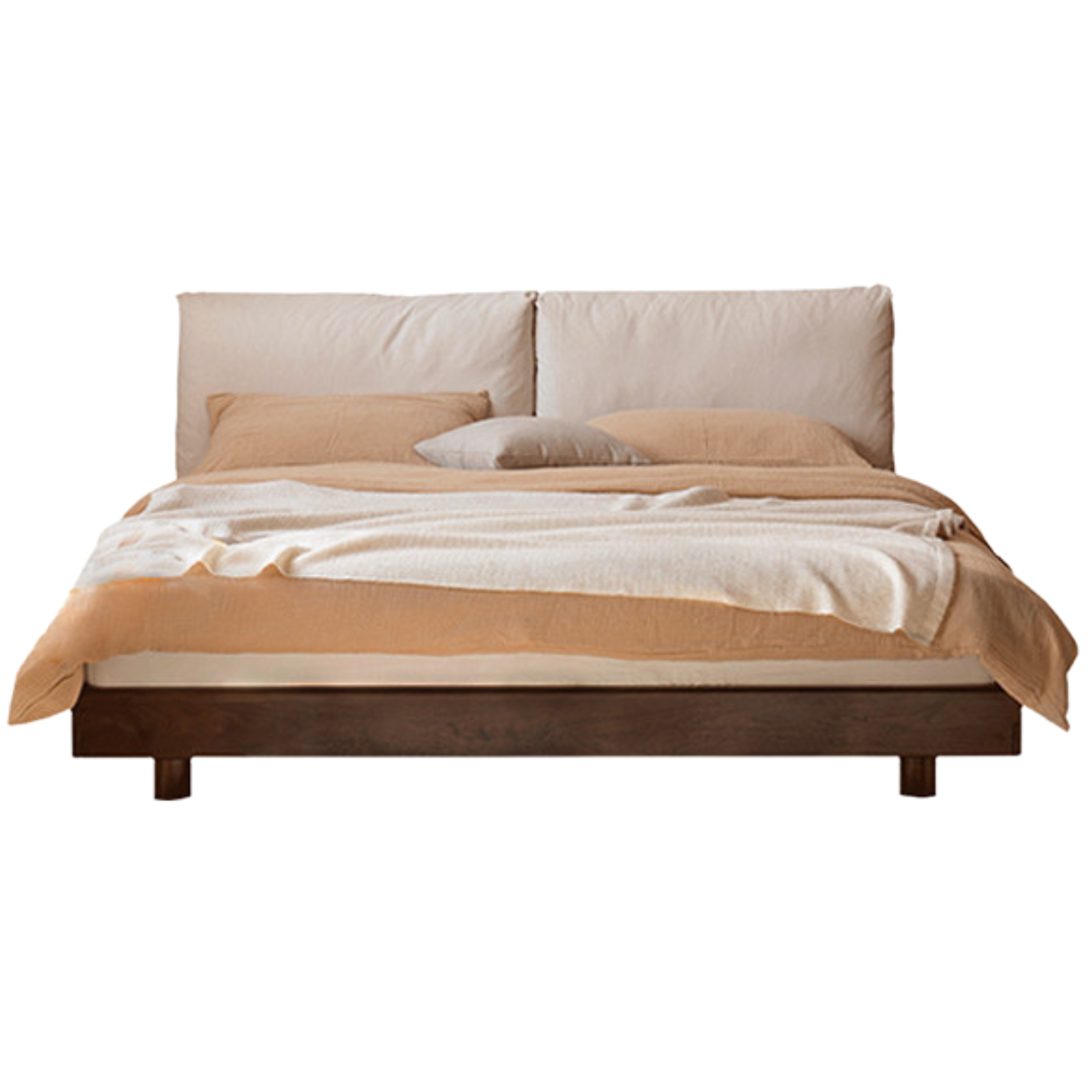 North American Black Walnut, Ash technology cloth suspended soft bed modern