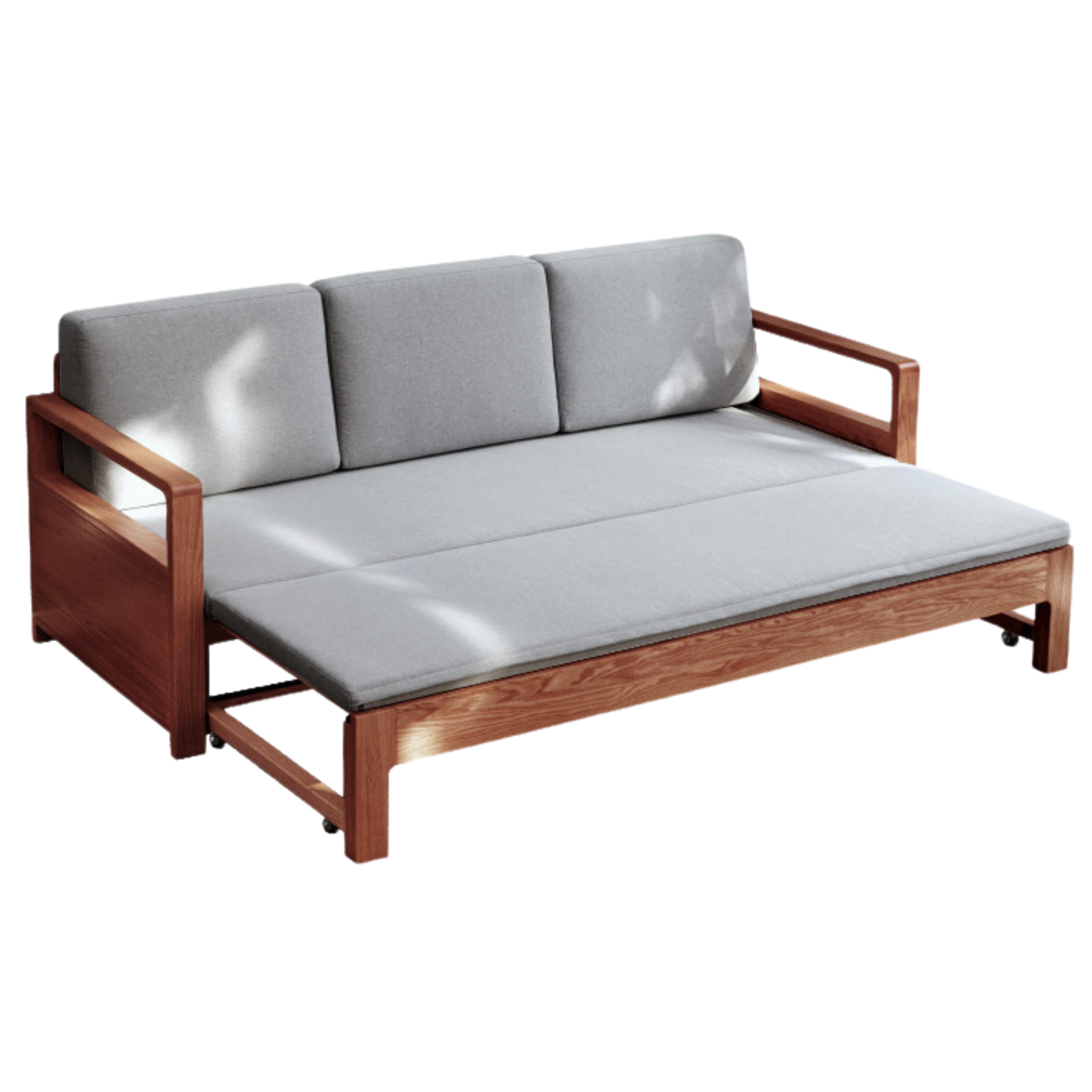 Oak, Ash Solid Woof Folding Storage Sofa Bed.