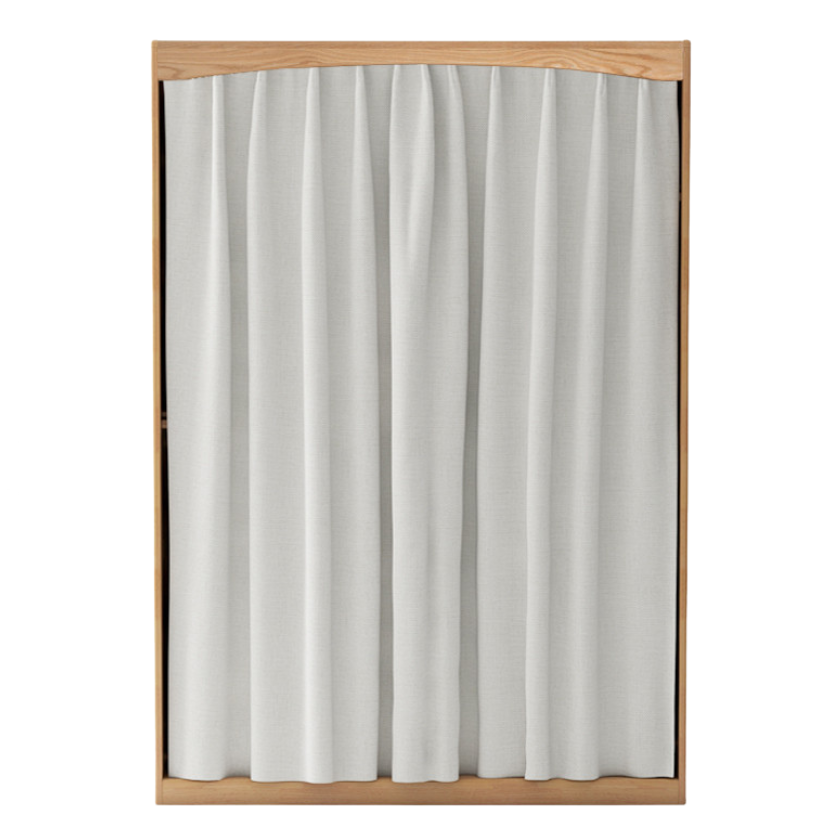 Oak, Solid Rubberwood Wardrobe Curtain Design.