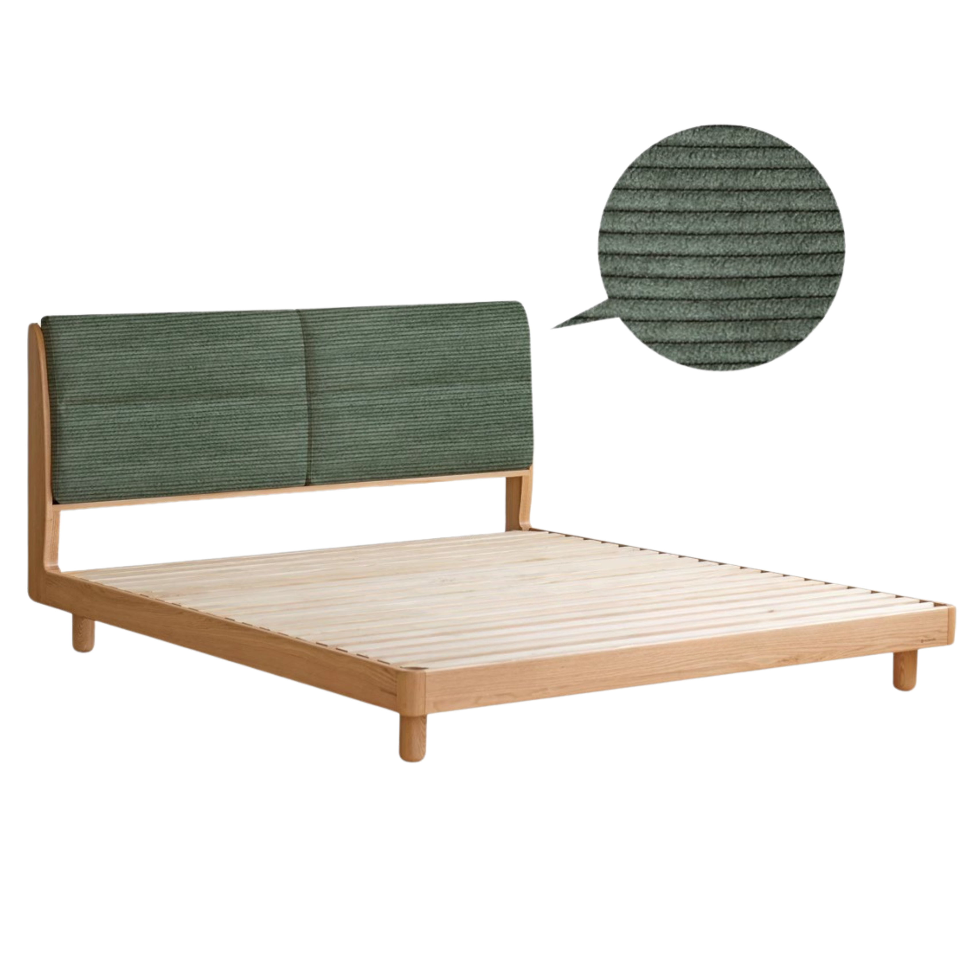 Oak solid wood bed modern simple