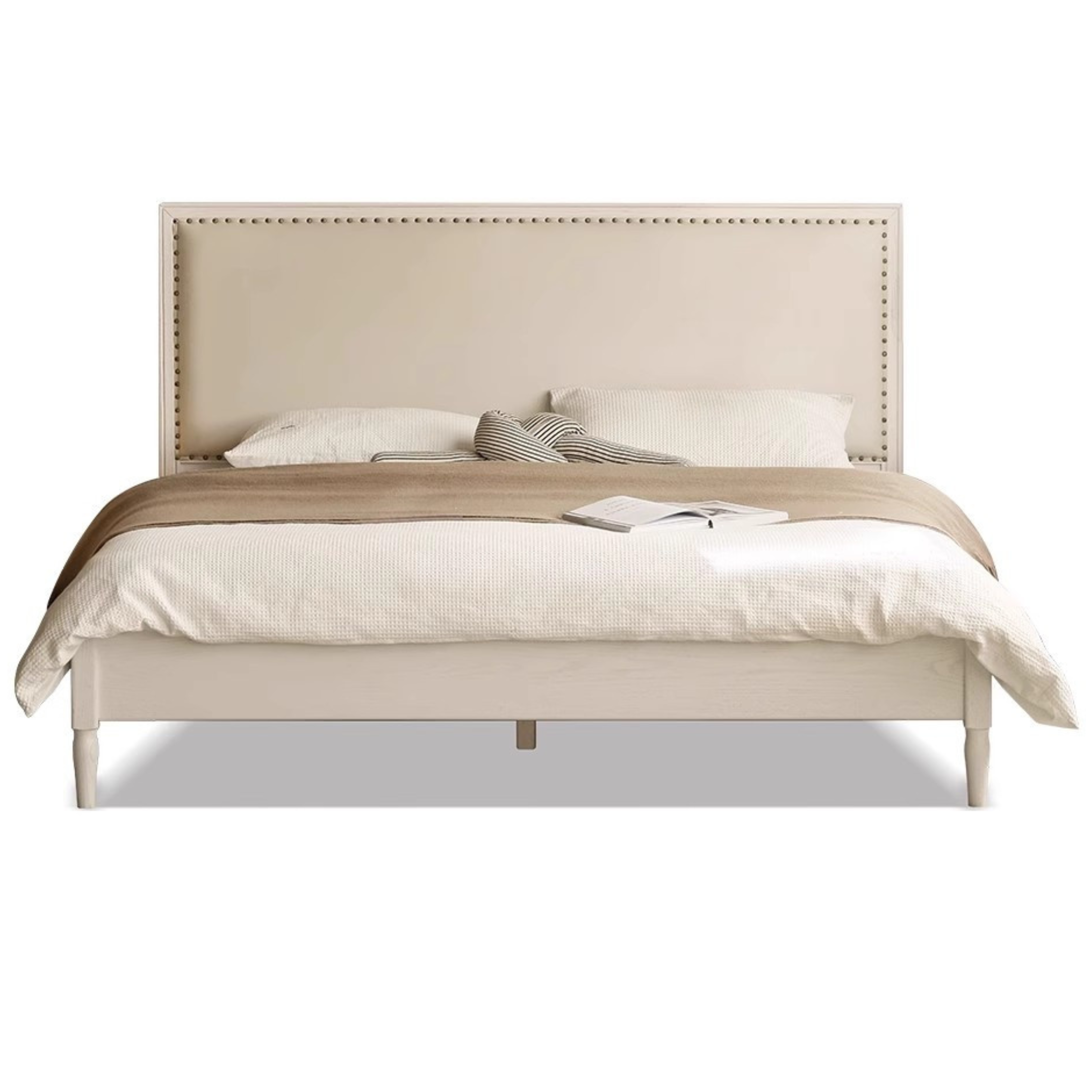 Oak Solid Wood Technology Fabric Soft Bed