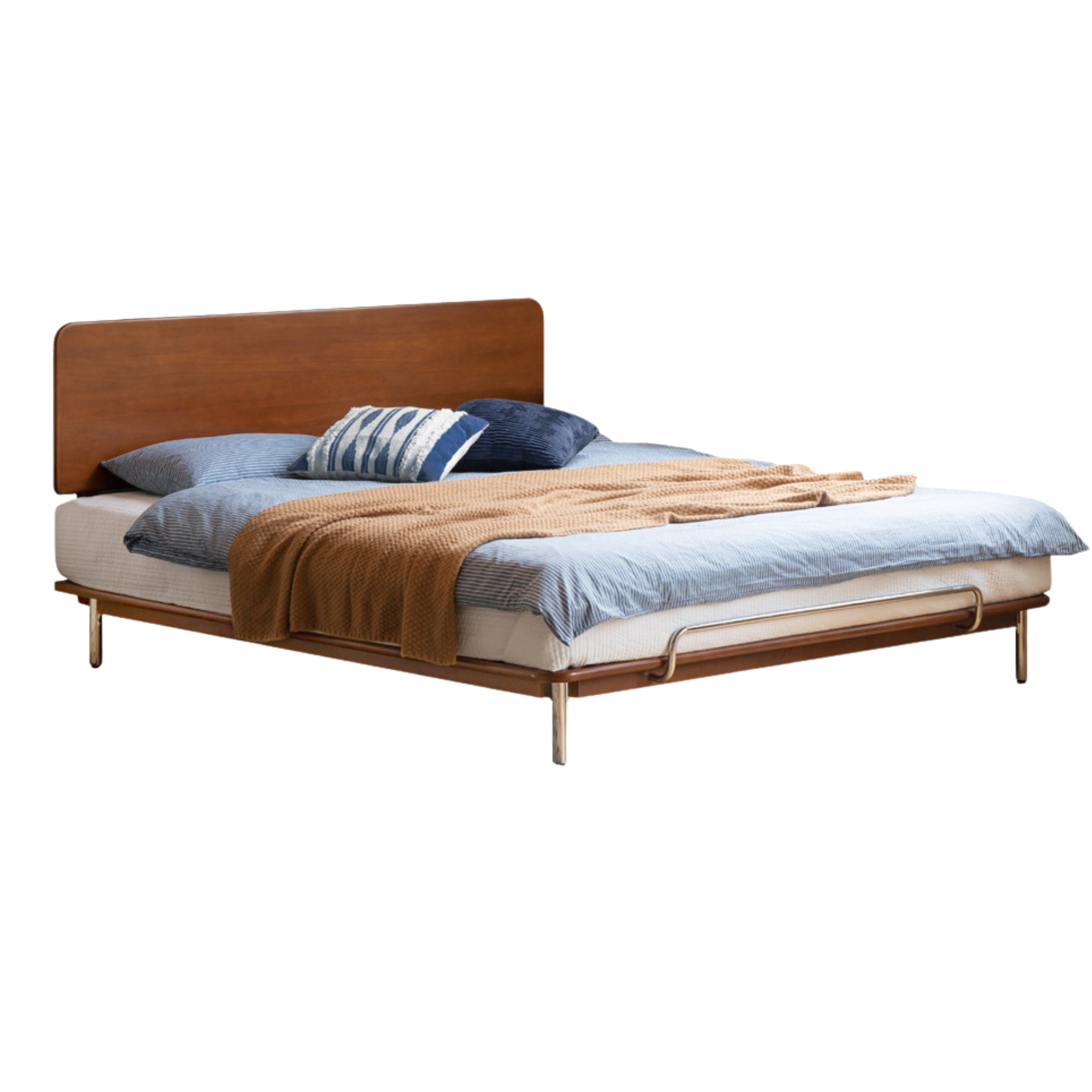 Poplar Solid Wood Bed Medieval Style Bed