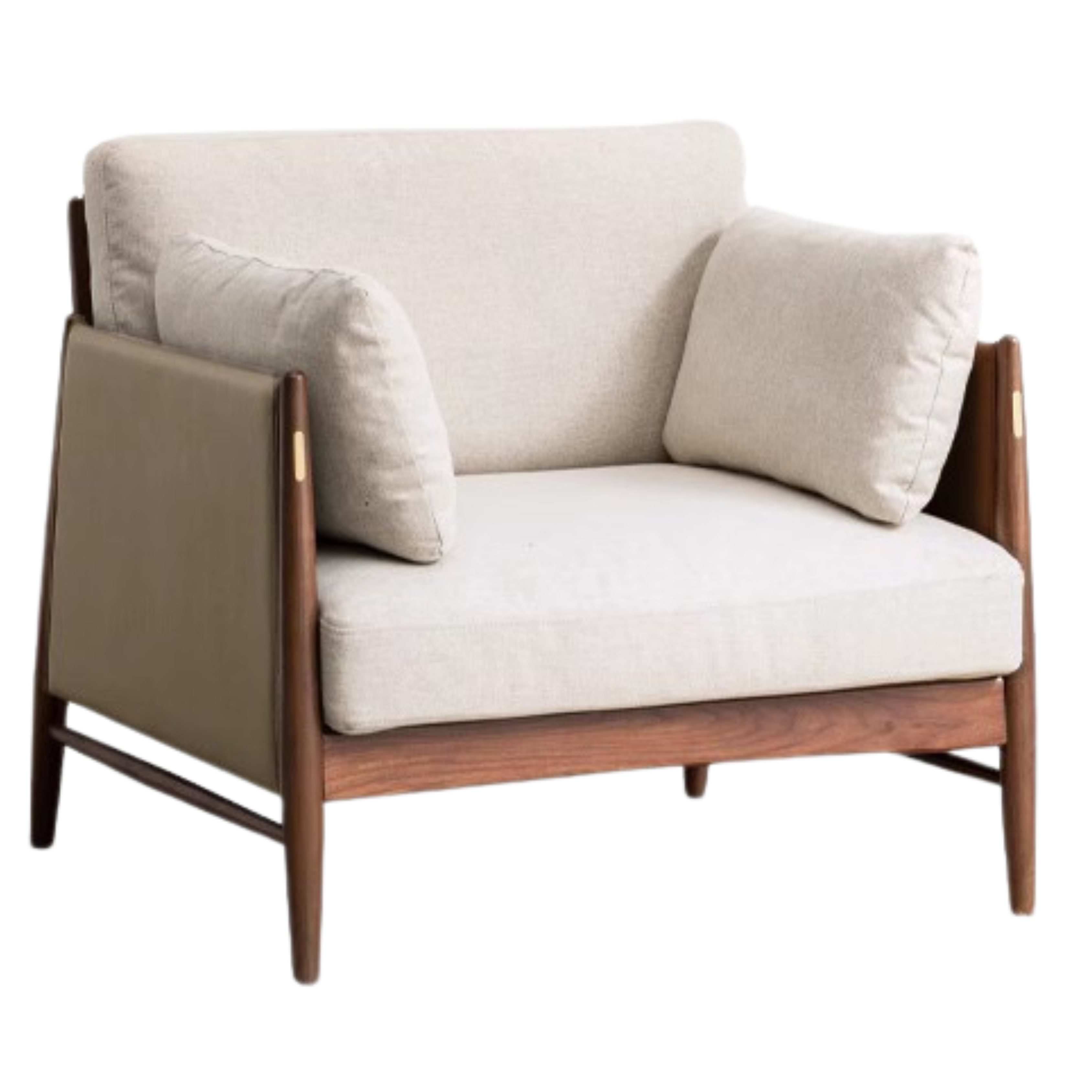 Black Walnut Solid Wood Armchair)