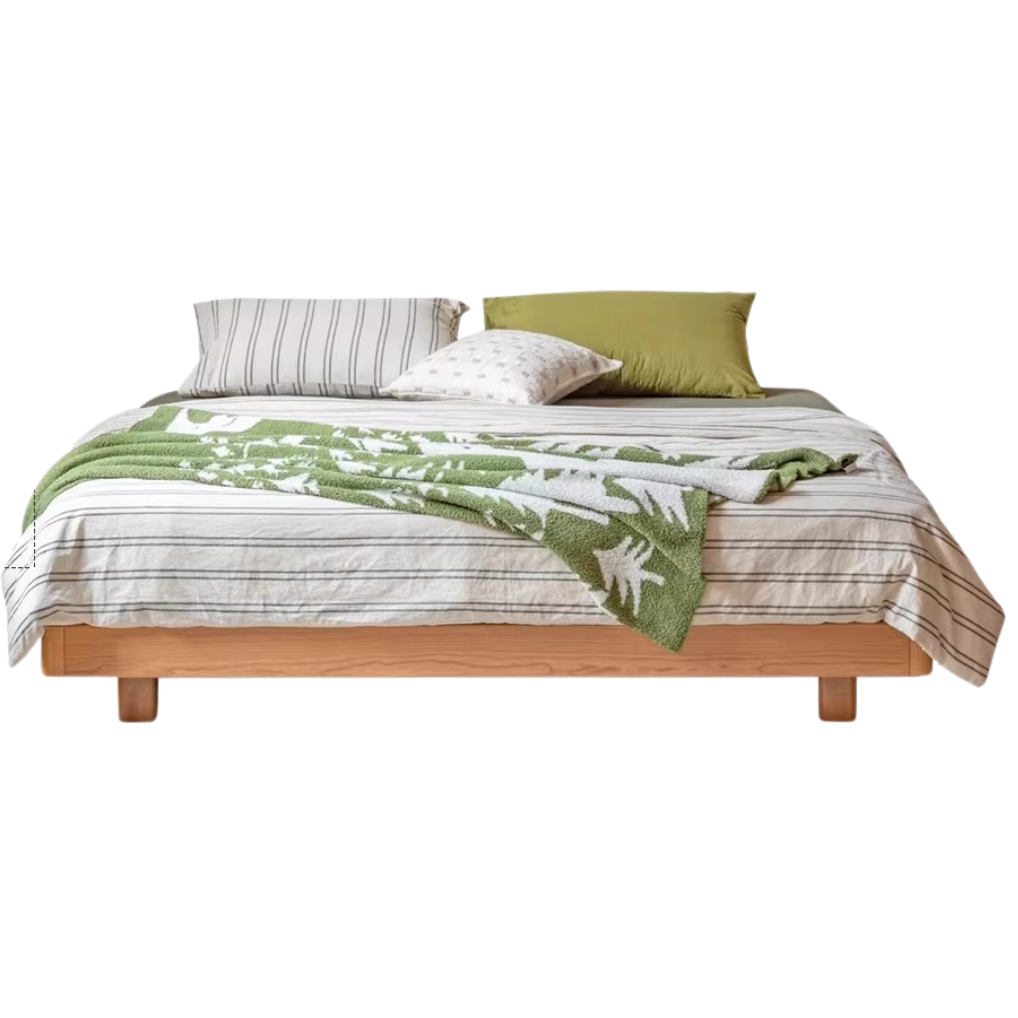 Cherry Solid Wood platform bed, headboard-free bed