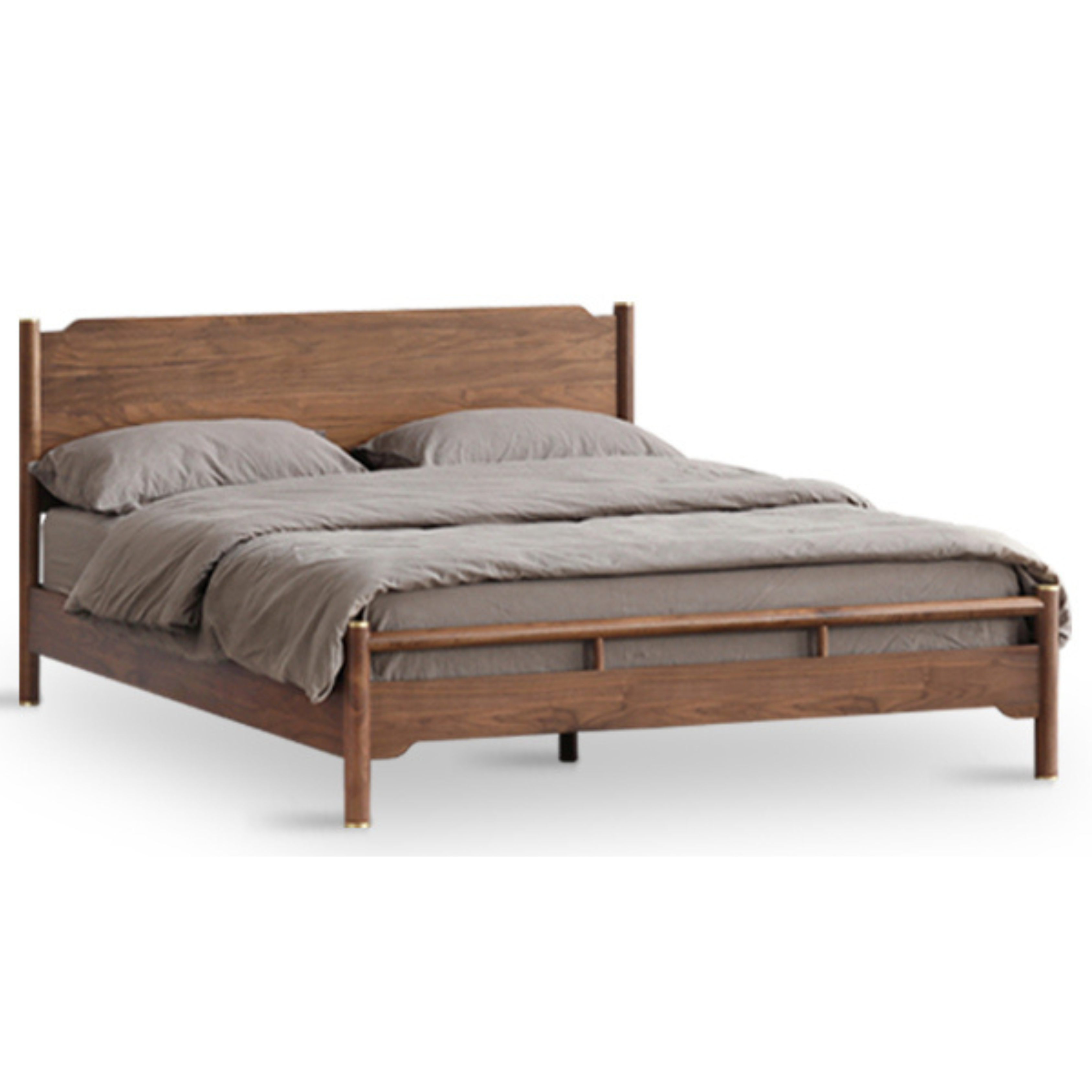 Black Walnut, Ash Solid Wood Bed