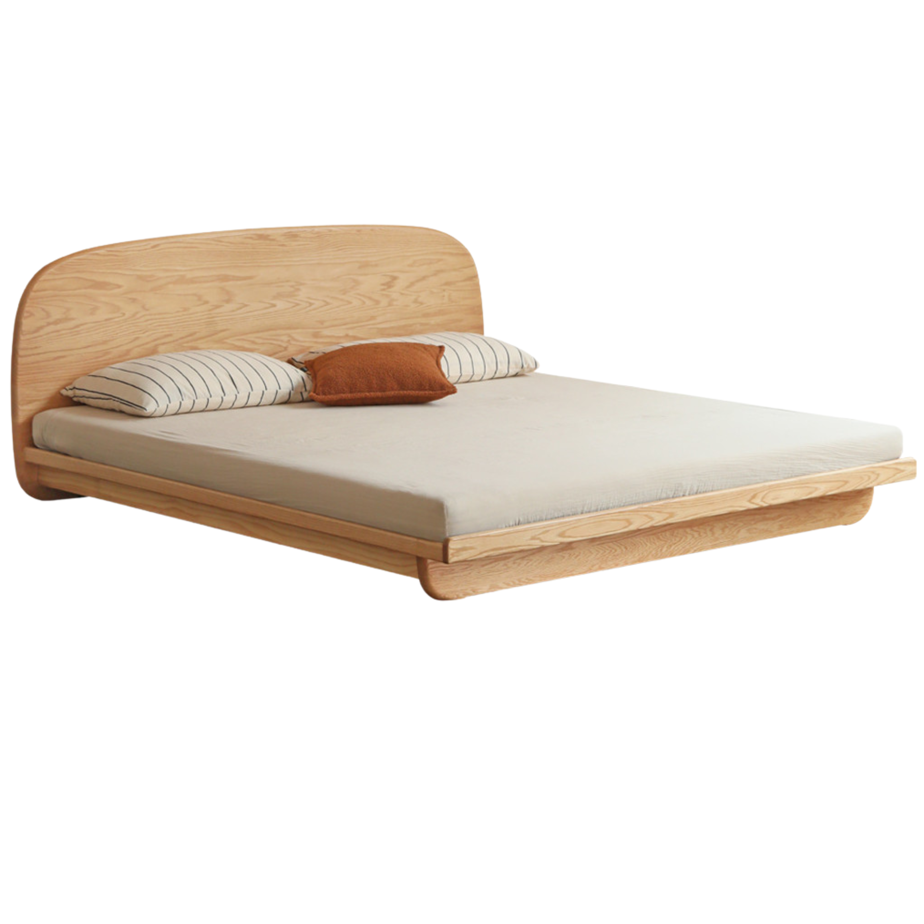 Oak Solid Wood Bed Modern Simple