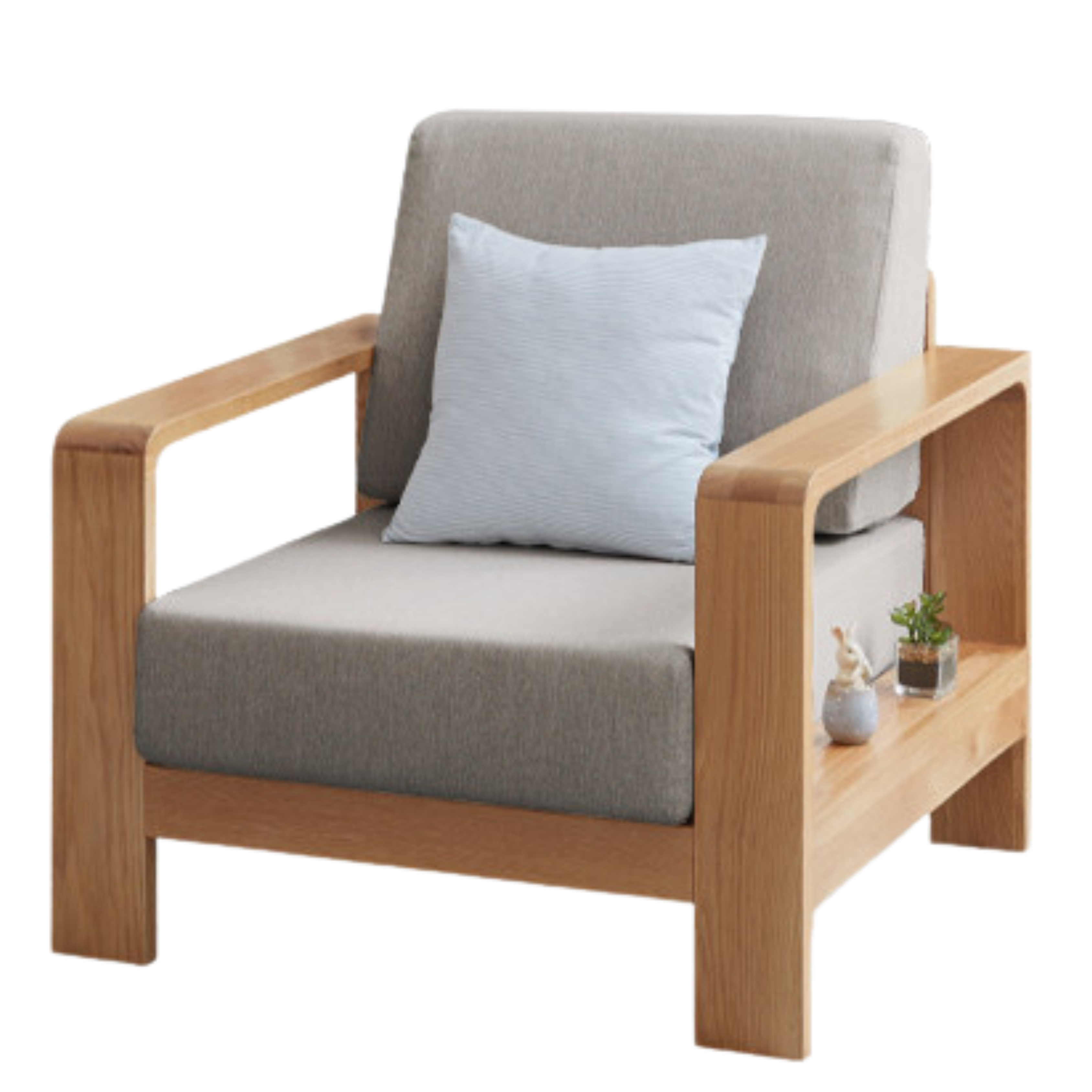 Oak, Poplar, Rubberwood, Beech Solid Wood Modern Fabric Sofa.