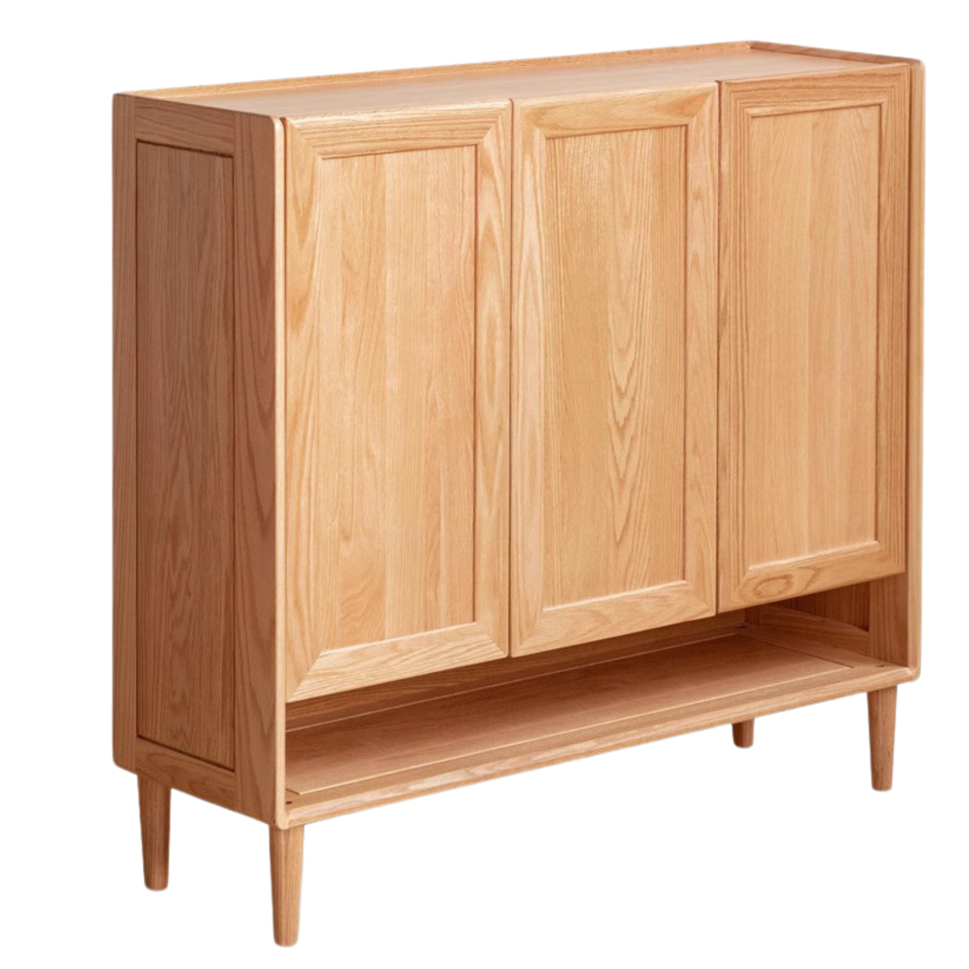 Oak Solid Wood, Solid Rubberwood Shoe Cabinet, Shoe Changing