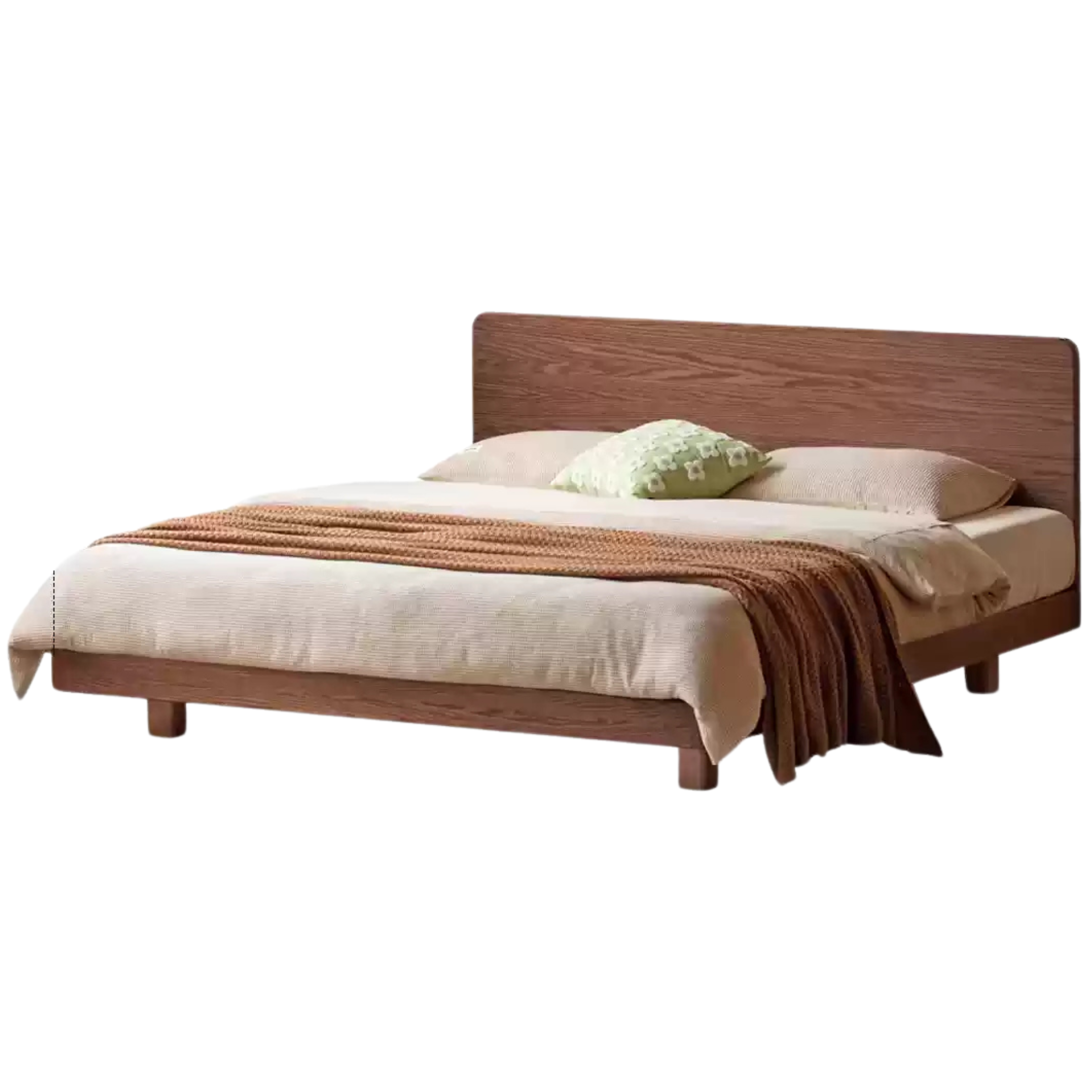 Black Walnut, Oak Solid Wood Floating Bed