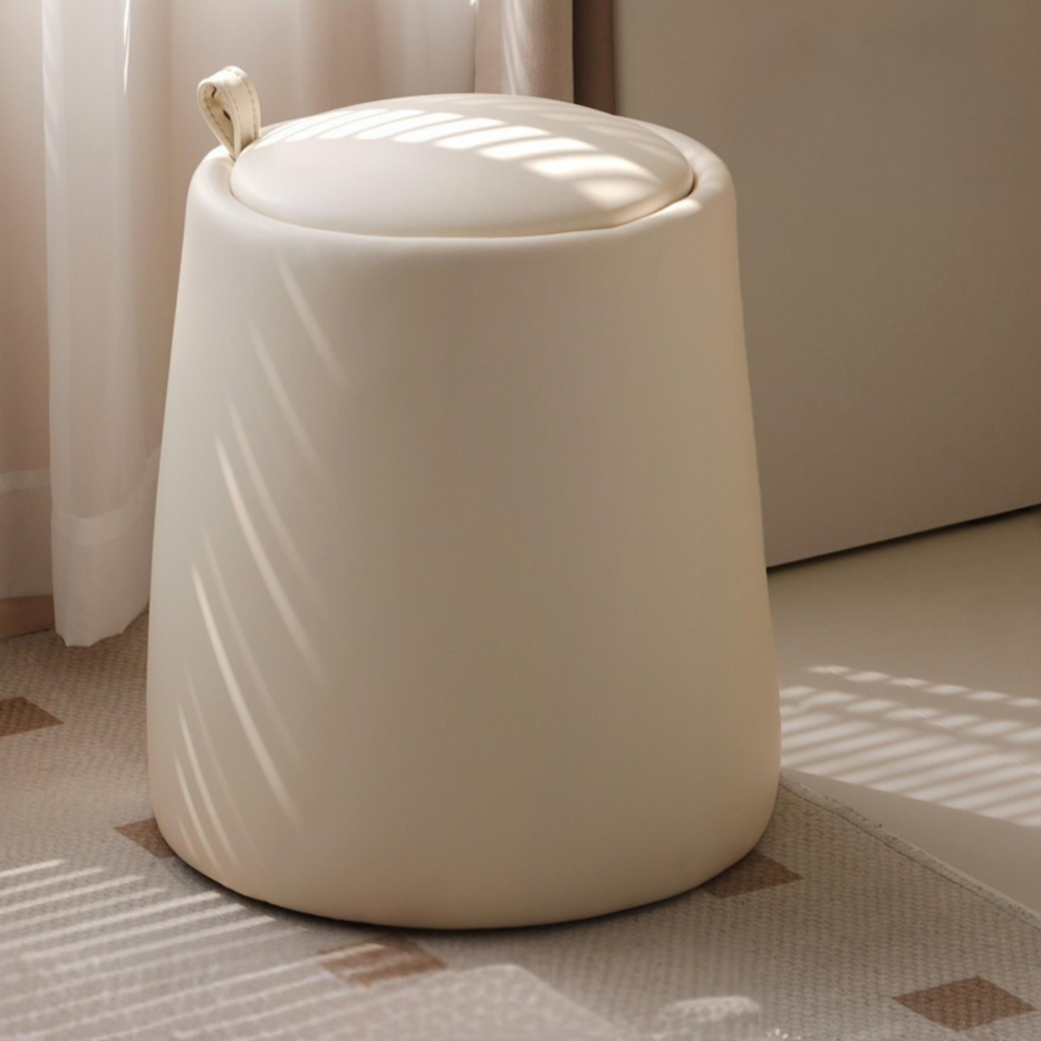 Leather Makeup Dressing Stool Cream Style