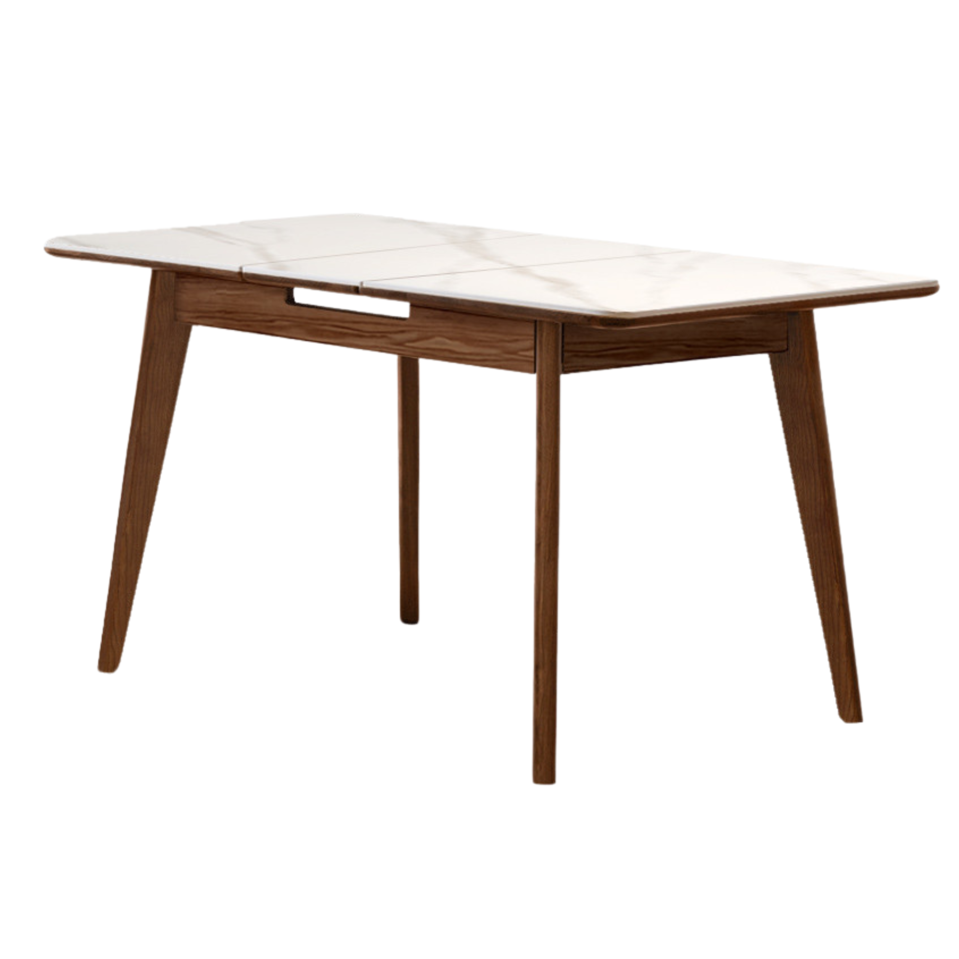Black Walnut, Ash Solid Wood Telescopic Retractable Dining Table