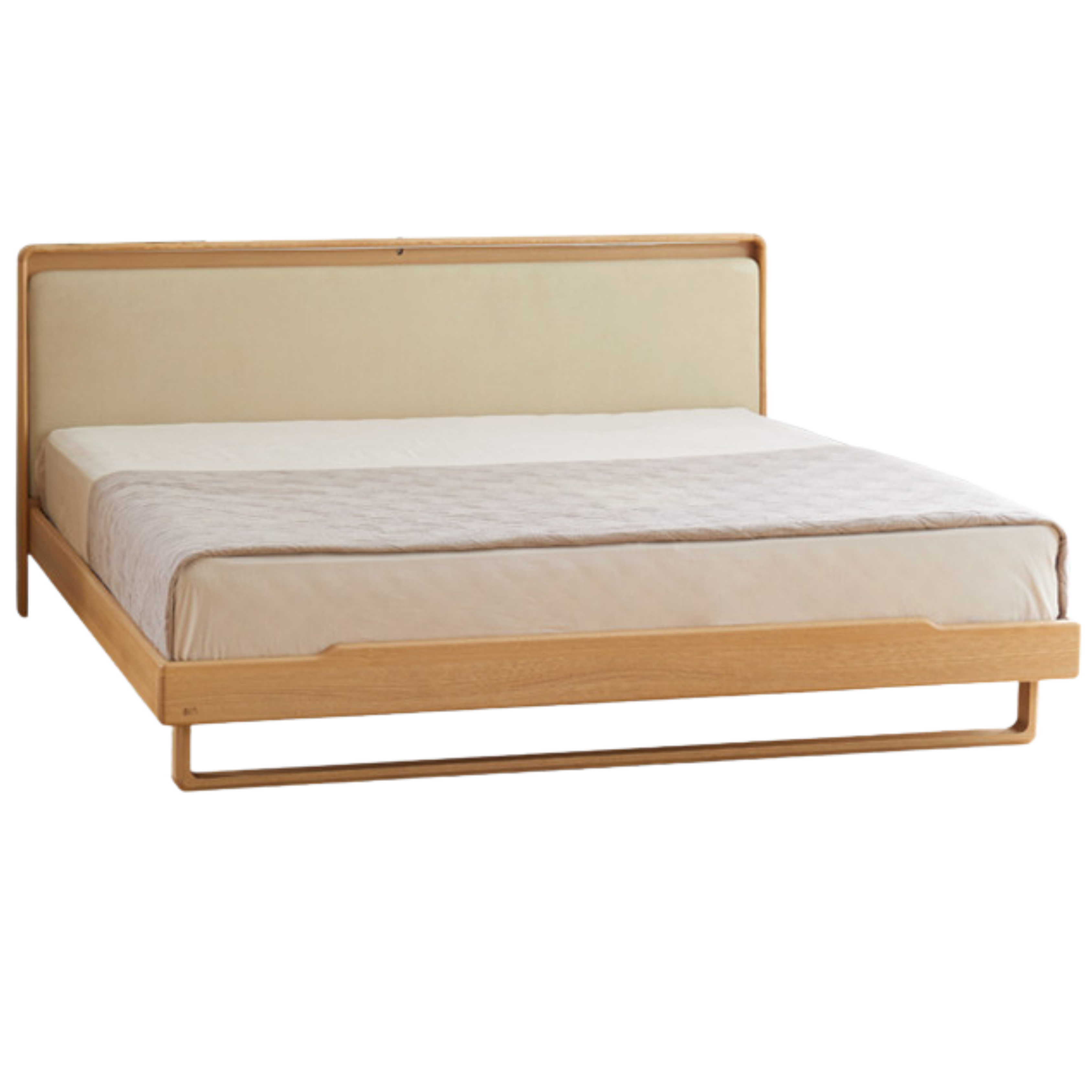 Ash Solid Wood Soft Back Bed Nordic Modern