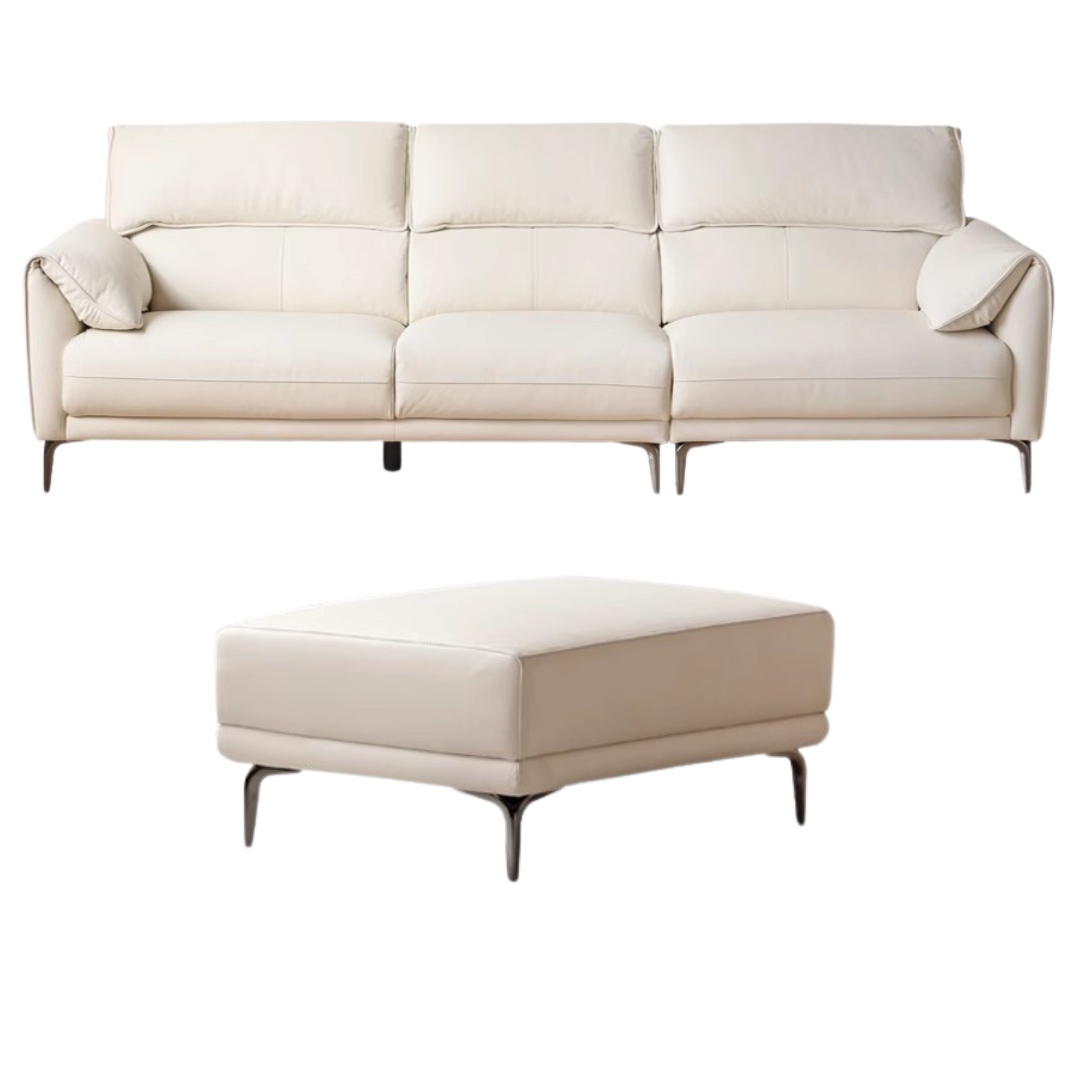 First Layer Cowhide Leather Goose Down Sofa.