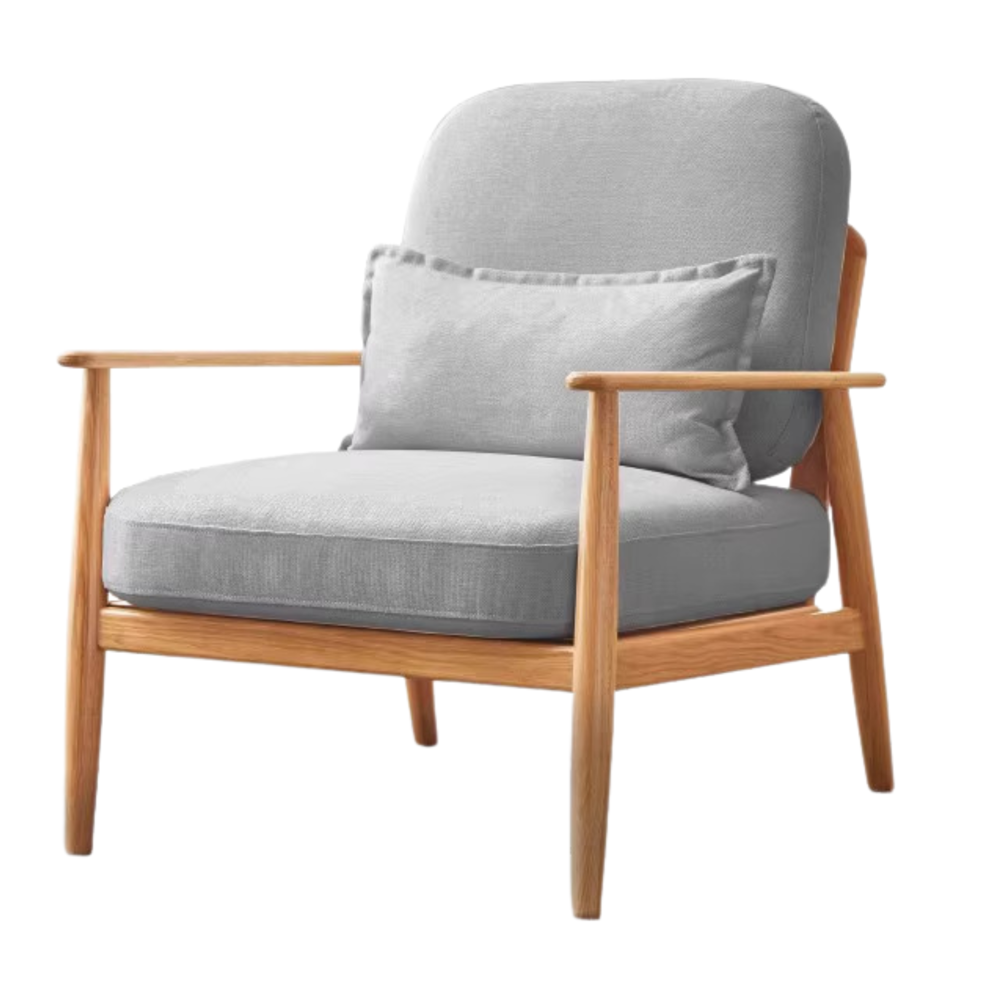 Oak Solid Wood Fabric or Leather Armchair