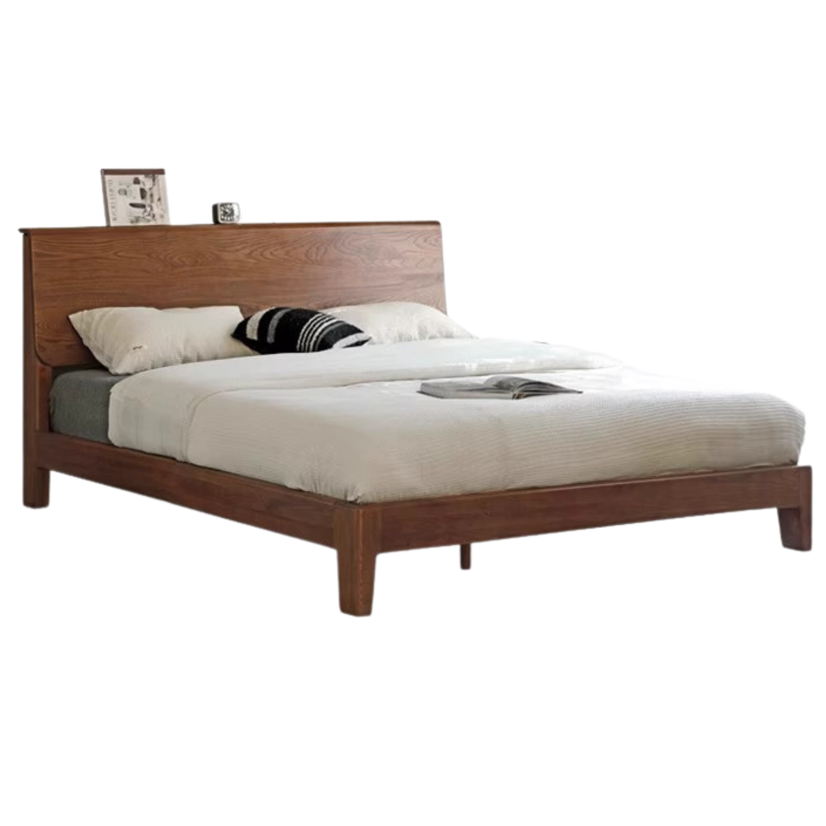 Ash, Oak Solid Wood Bed Nordic Modern Simple Bed