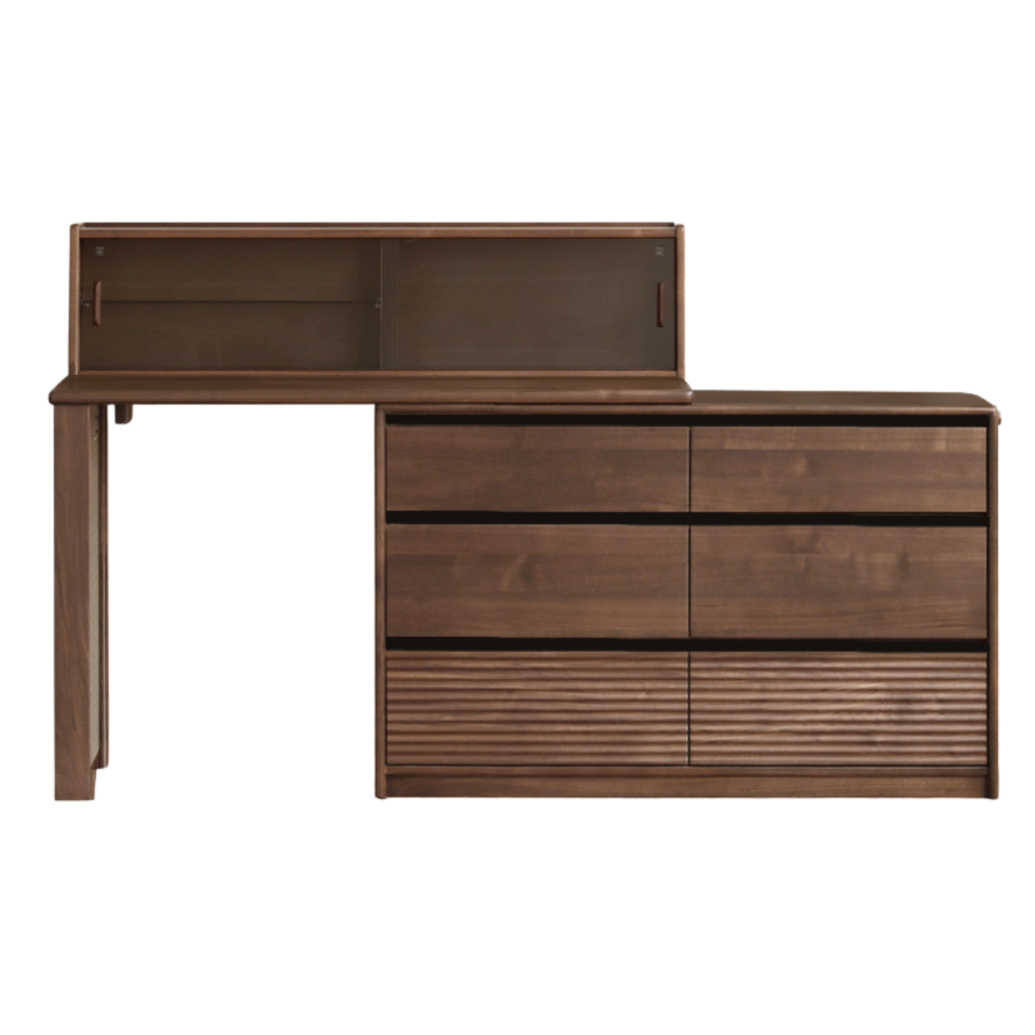 Black Walnut, Sandawood Light Luxury Retractable Vanity Table.