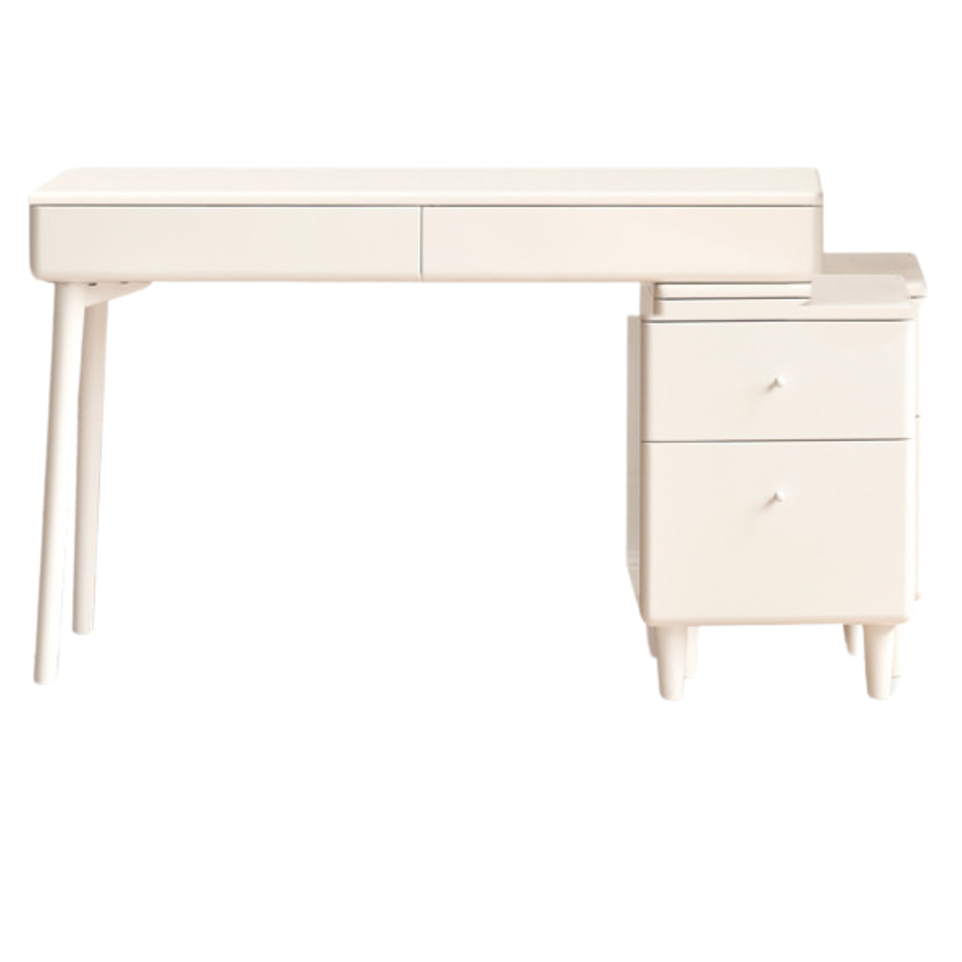 Rubberwood Solid Wood Retractable Desk and Bookshelf