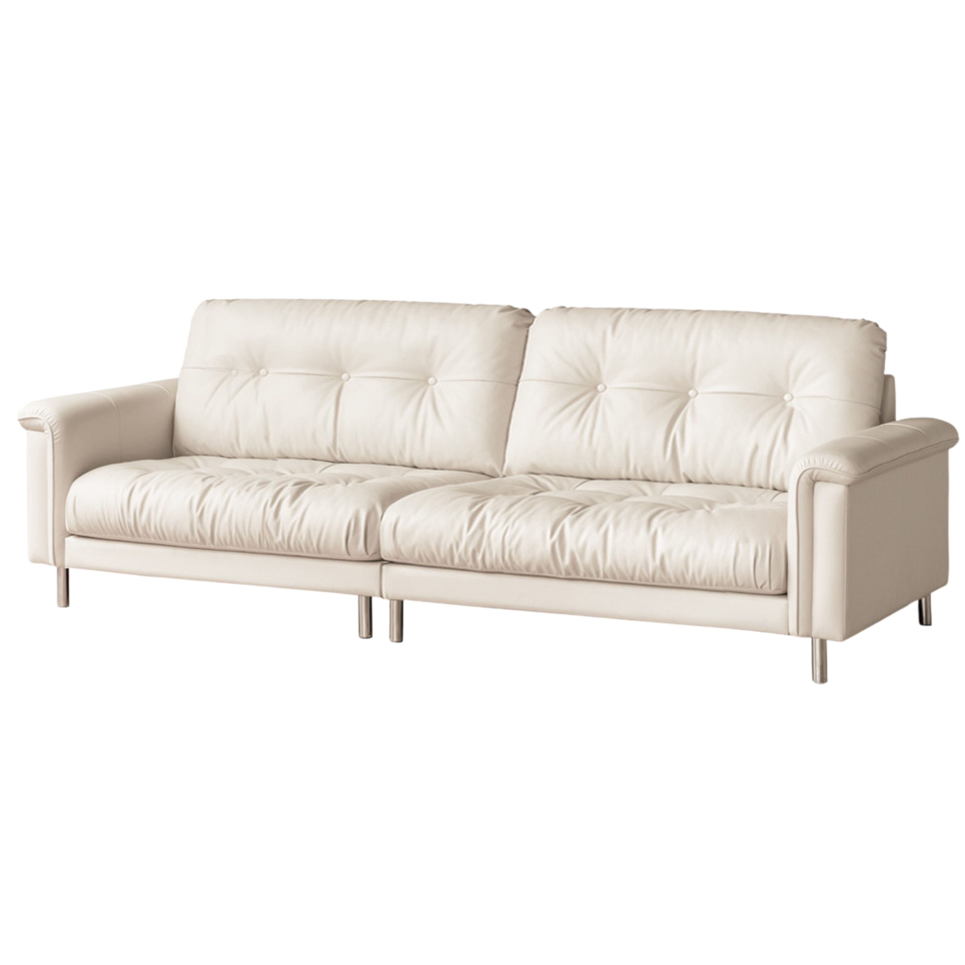Leather Straight Italian Style Light Luxury Sofa,