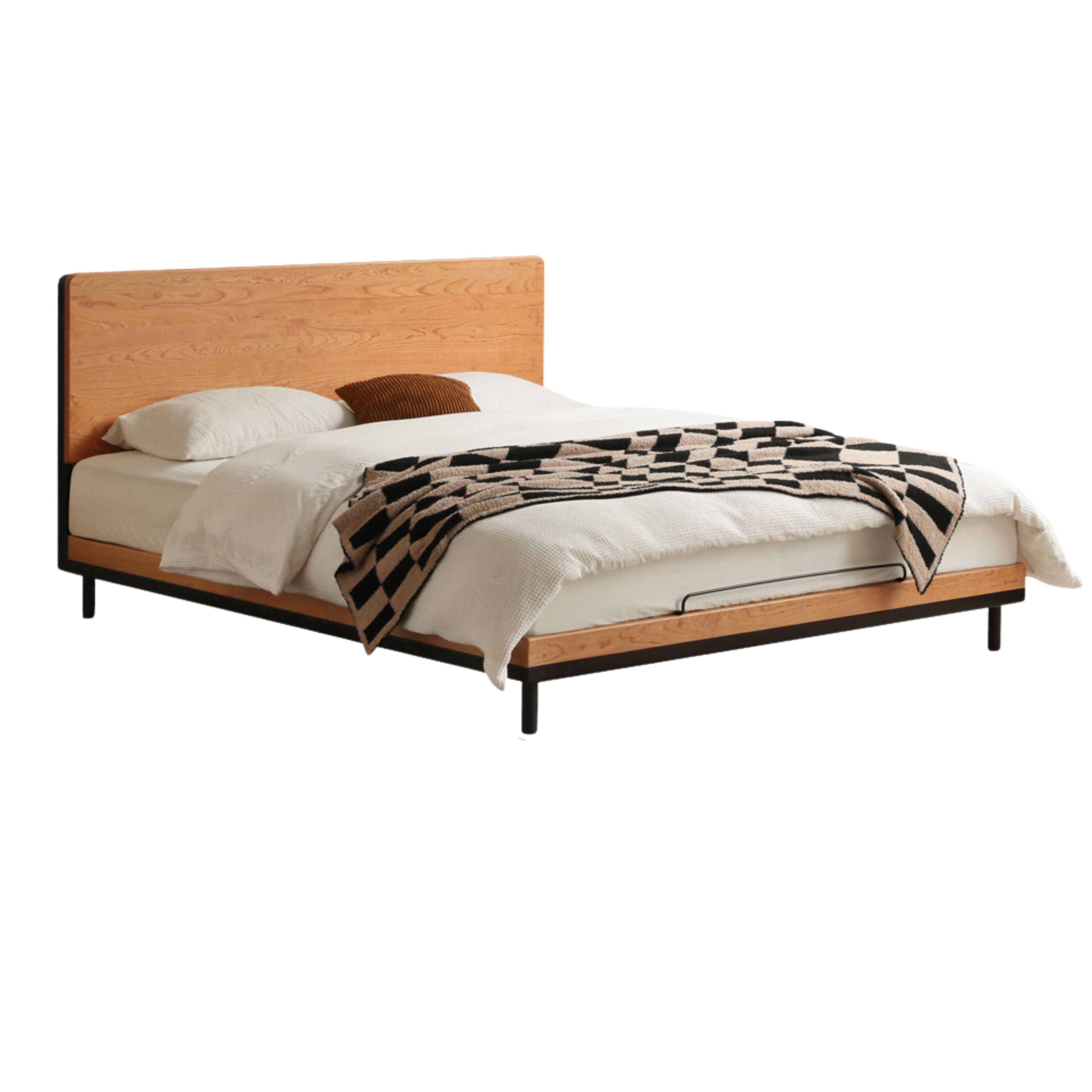 Cherry Solid Wood Bed Medieval Style.
