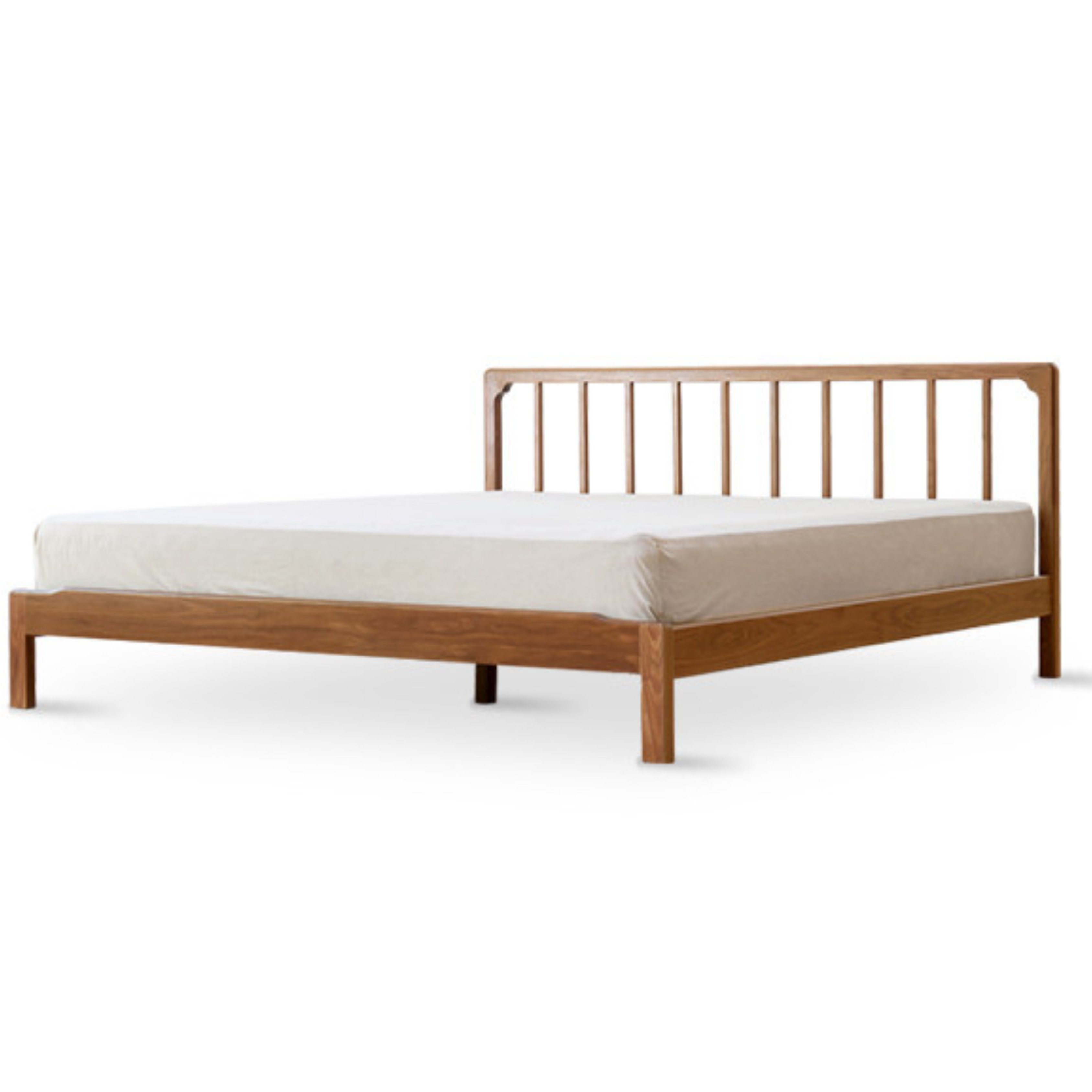 Ash, Black Walnut Solid Wood Nordic Simple Bed
