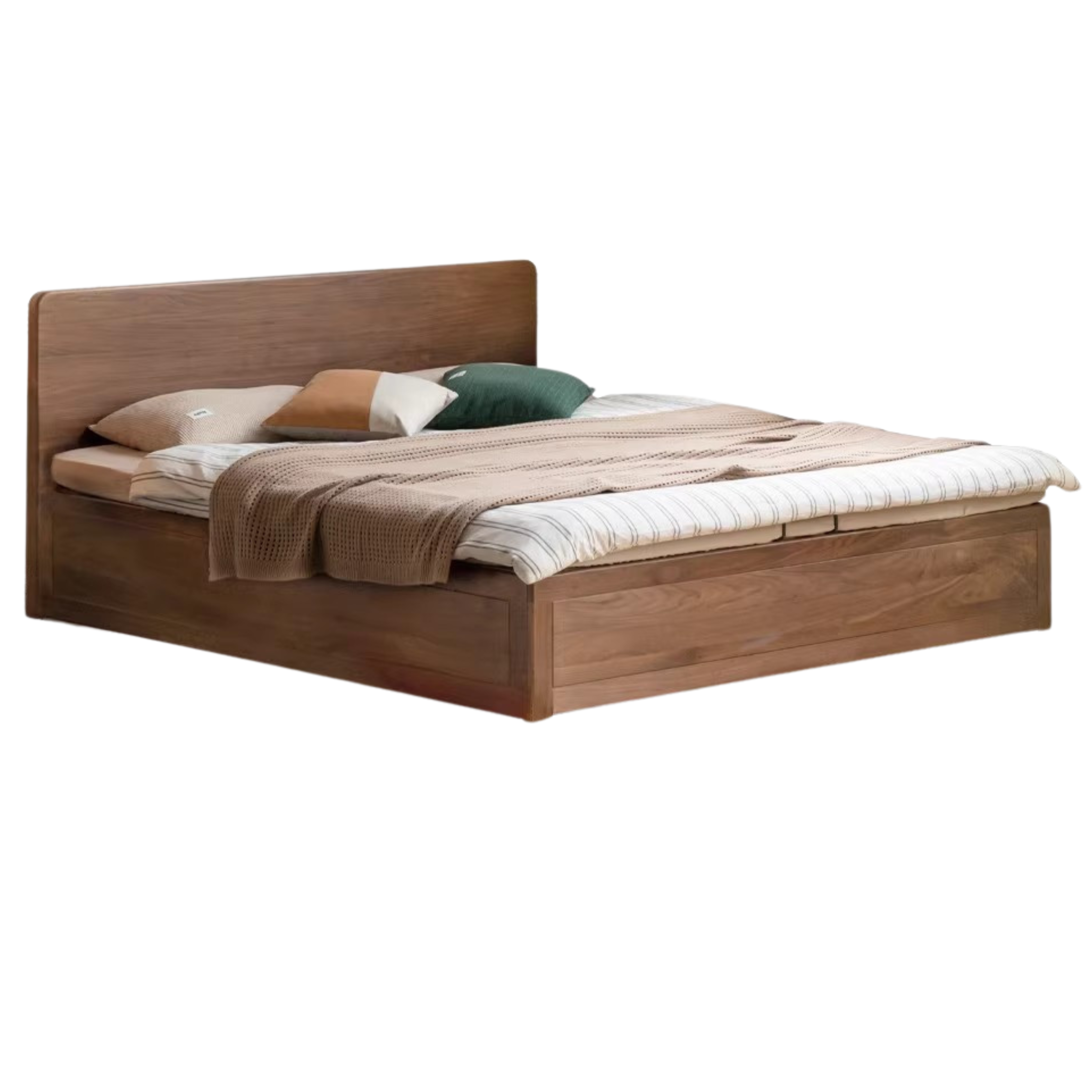 Black Walnut, Oak Solid Wood Bed Box Modern