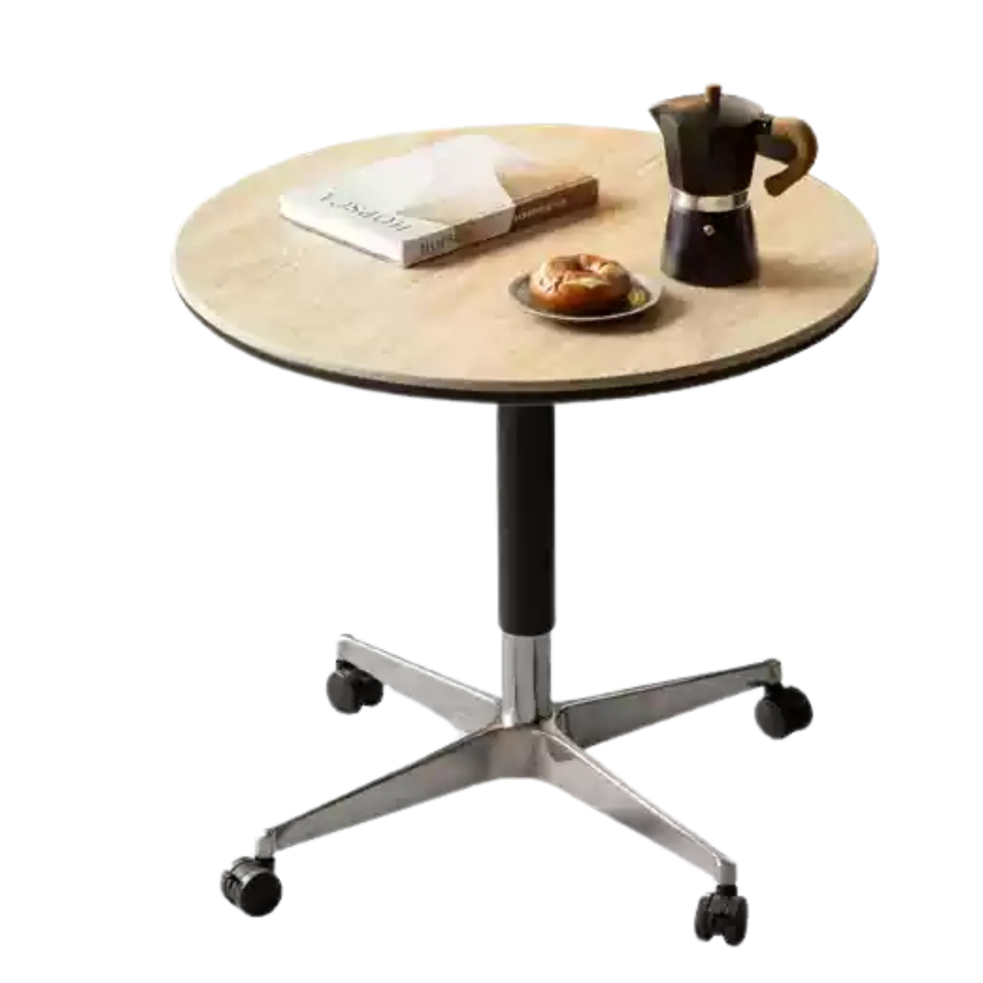 Black Walnut, Oak, Cherry Solid Wood Lifting Movable Side Table