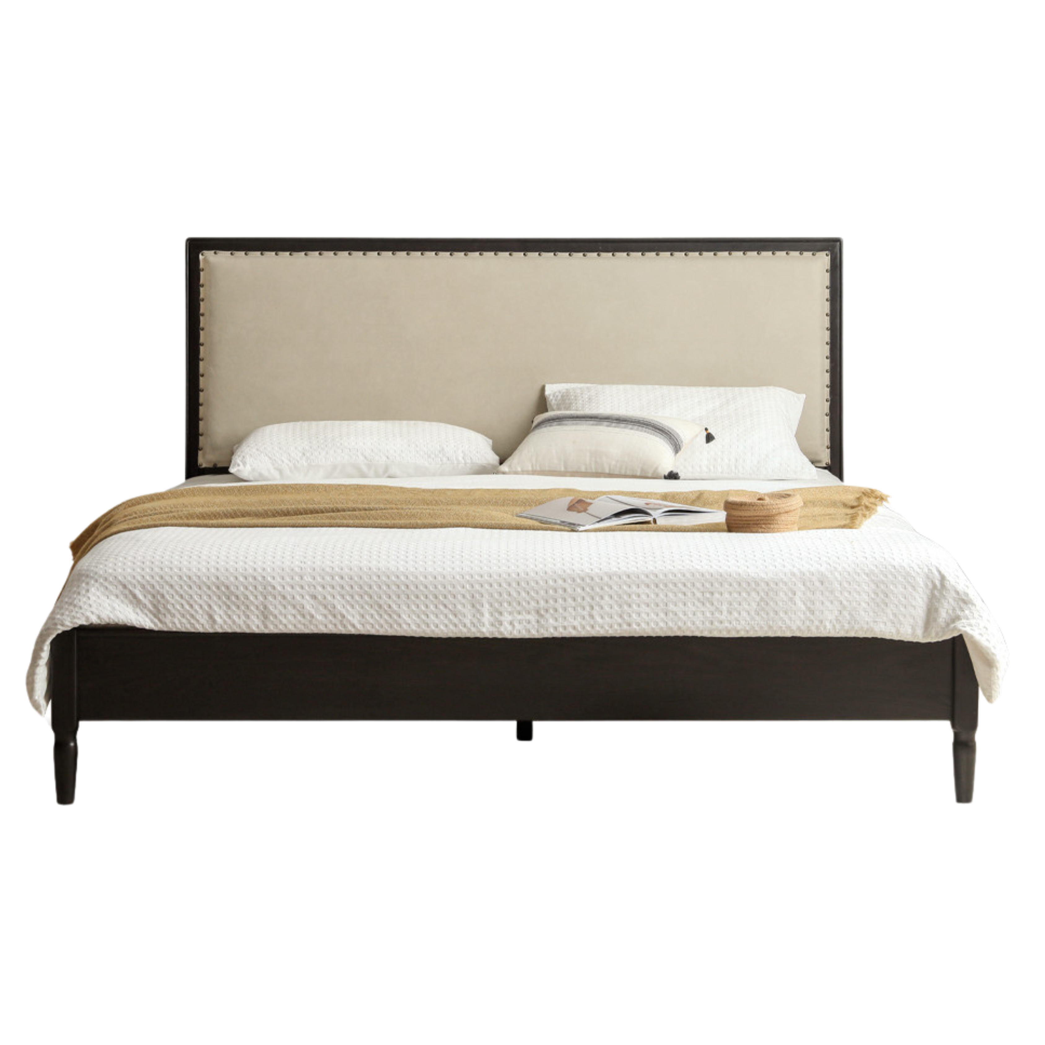 Oak Solid Wood Technology Cloth American Soft Back Bed