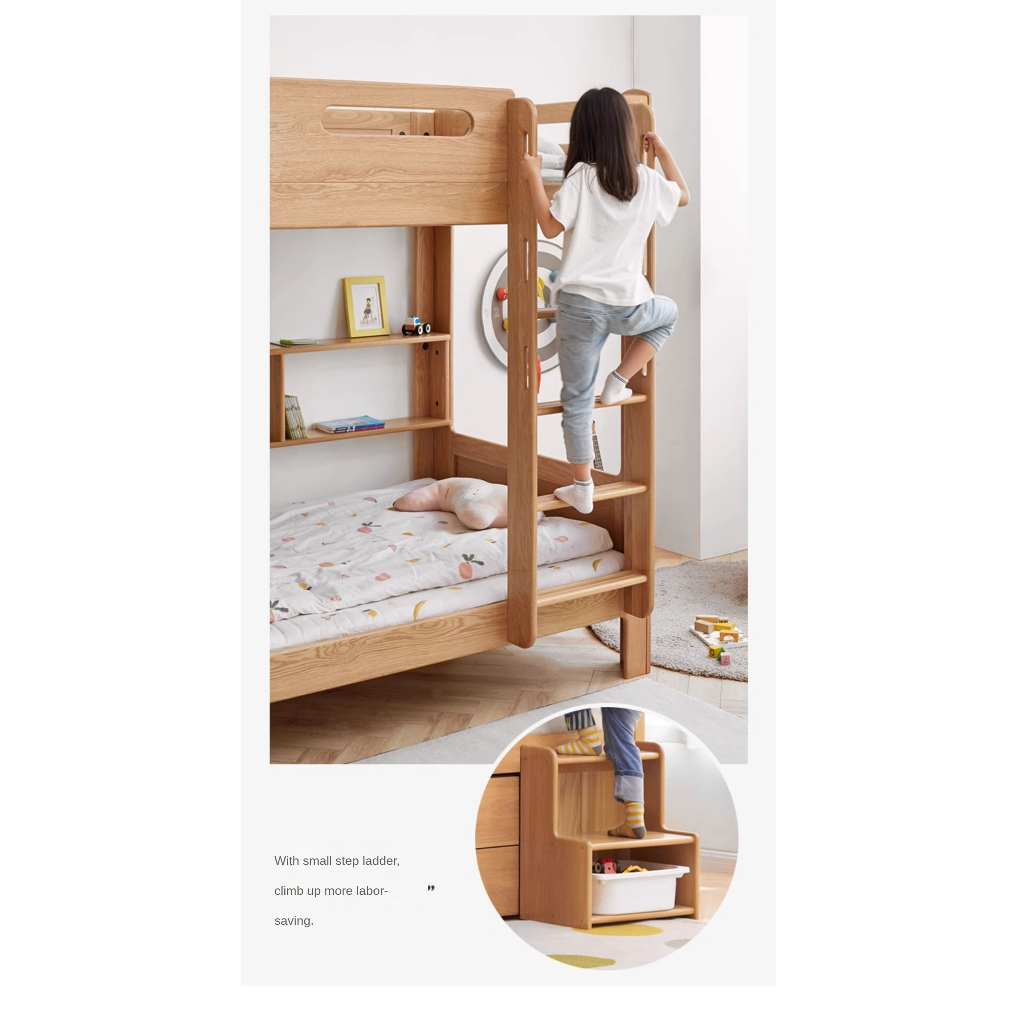 Beech, Rubberwood solid wood Bunk Bed.