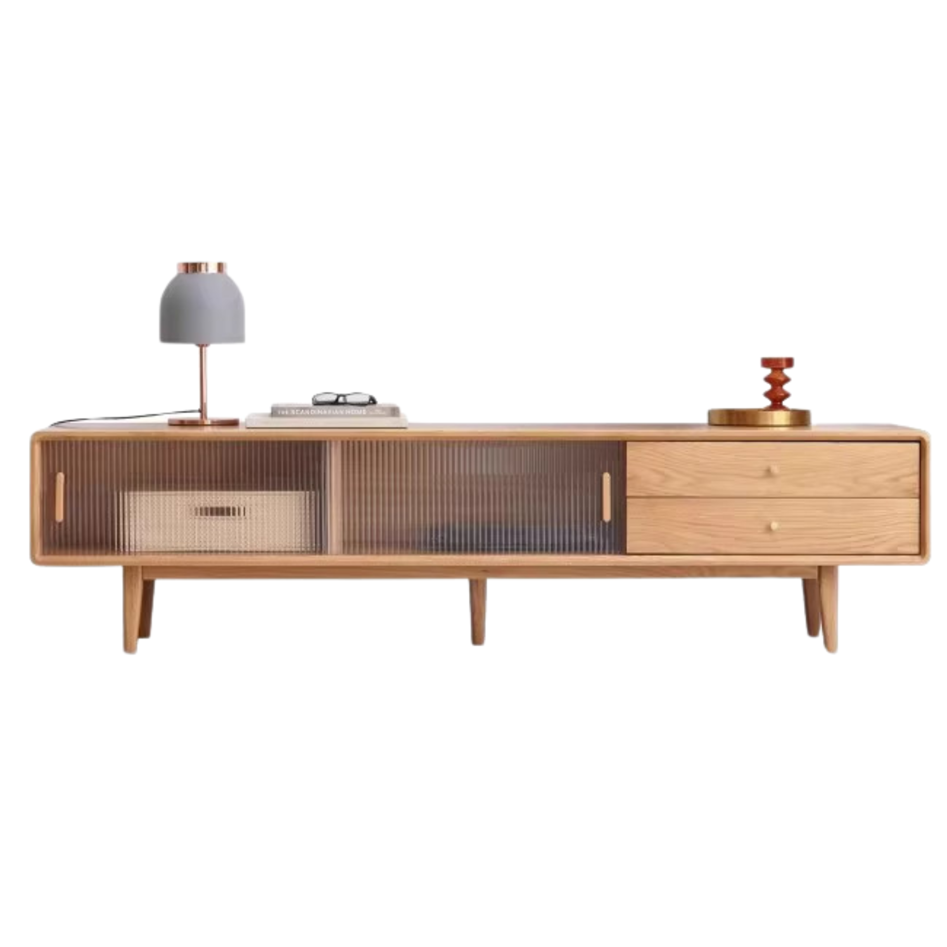 Oak, Beech Solid Wood, Solid RubberWood TV Stand