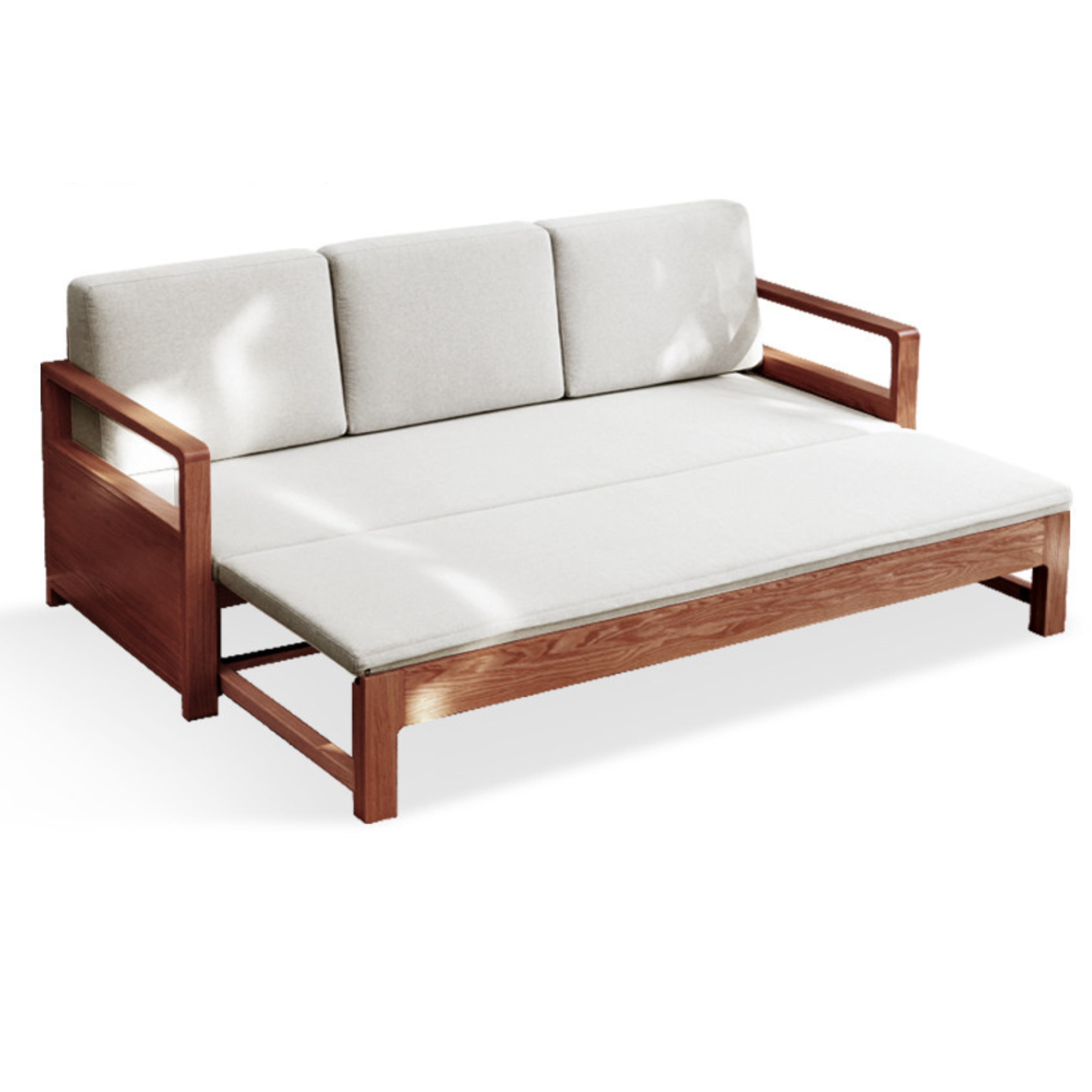 Oak, Ash Solid Woof Folding Storage Sofa Bed.