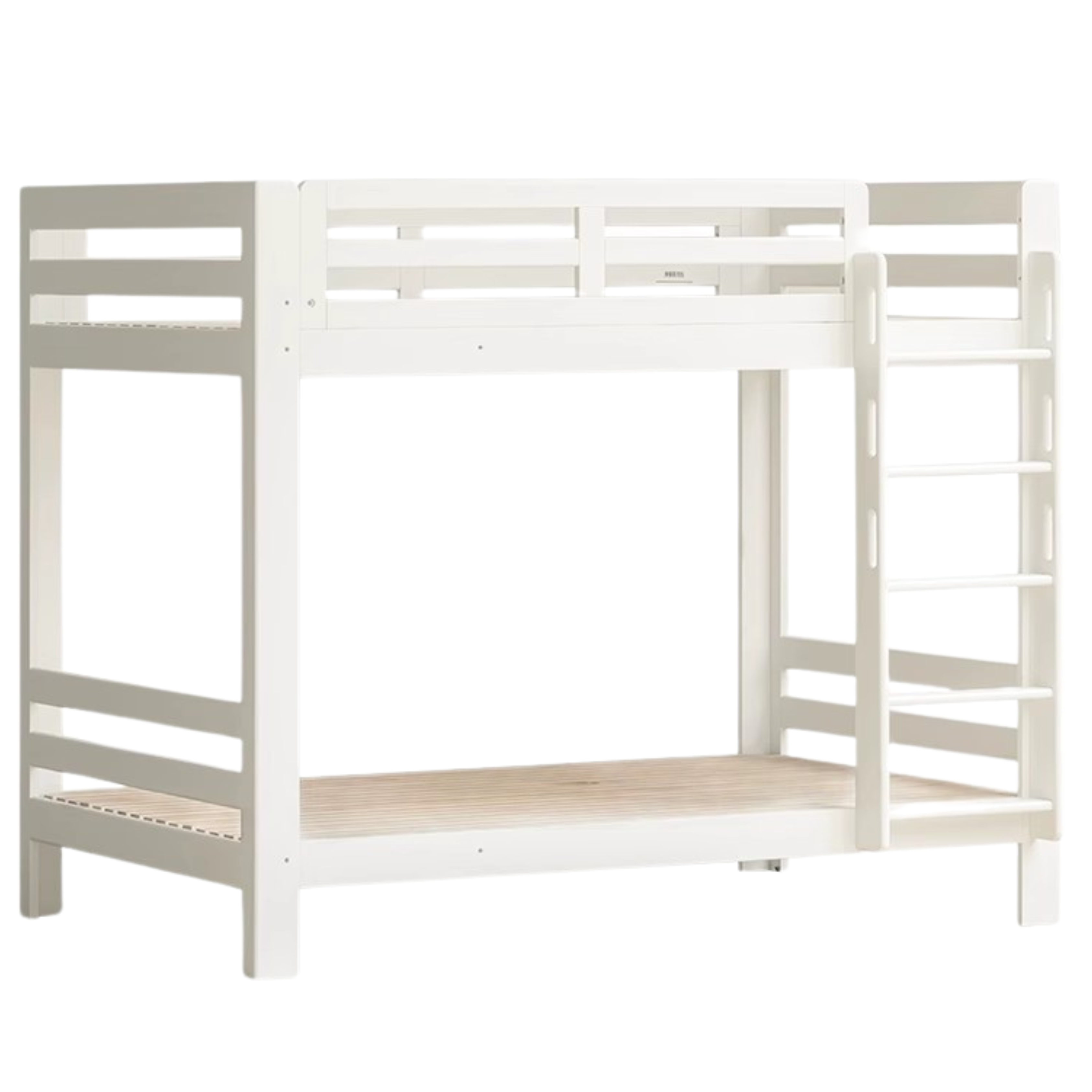 Rubber wood, Beech Solid Wood Children's Bunk Bed Cream Style White.