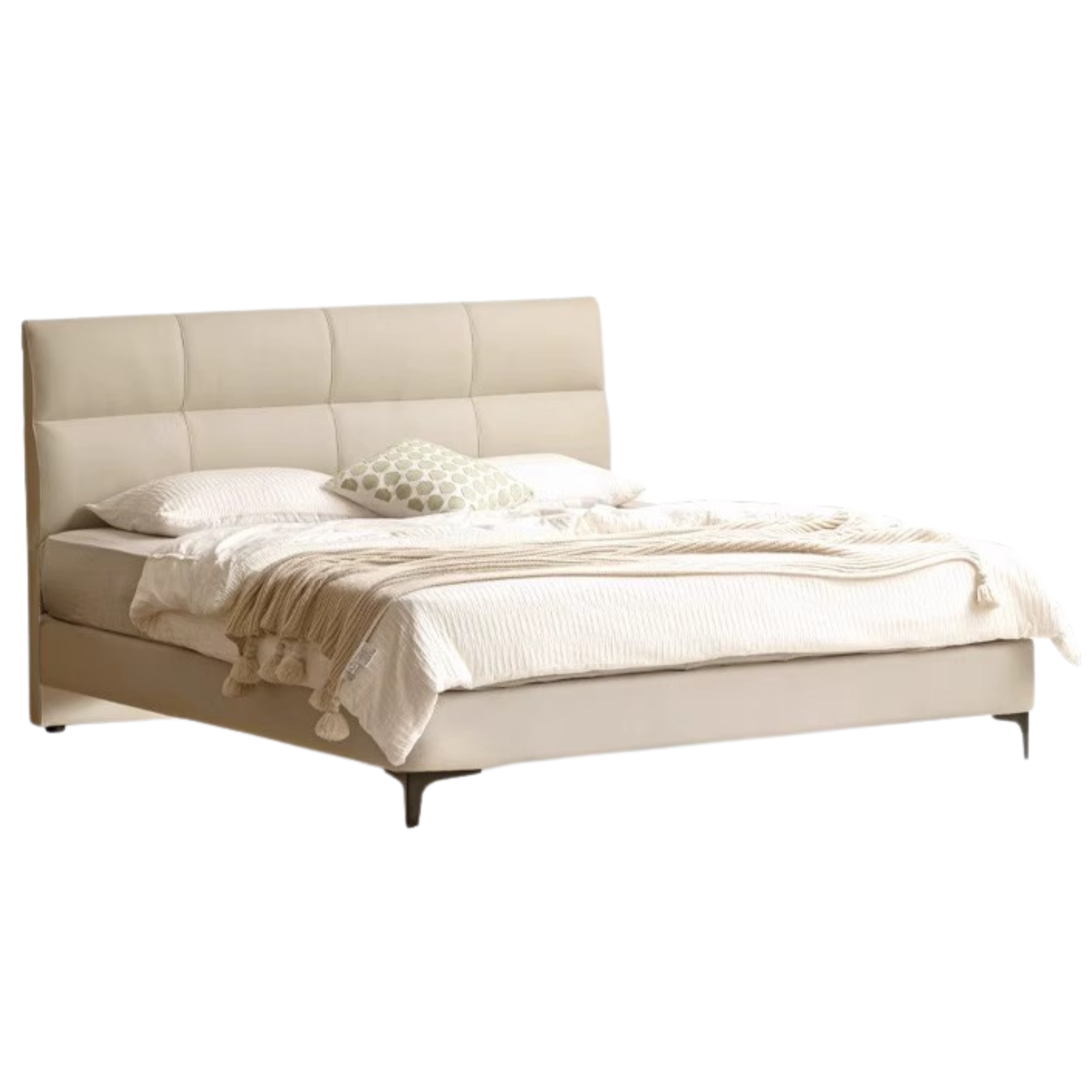 Luxury Genuine Leather Modern Minimalist Bed