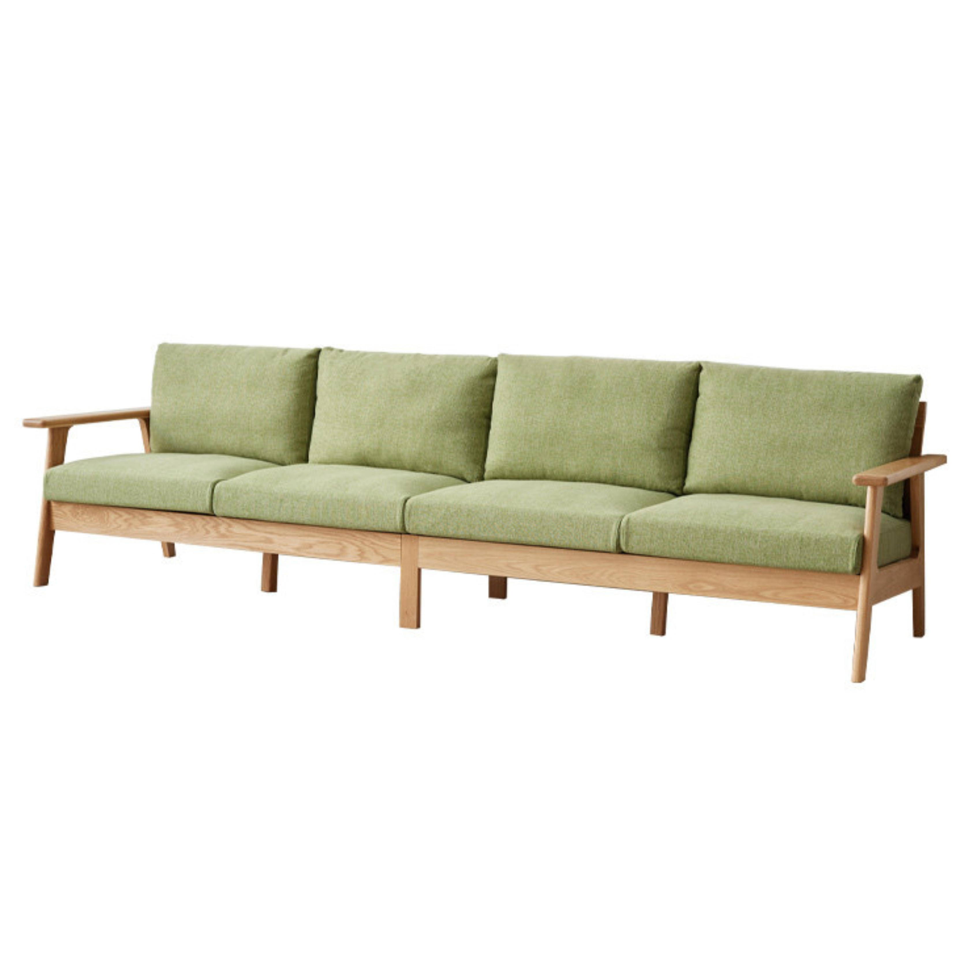 Oak Solid Wood Fabric Sofa 3 colors.