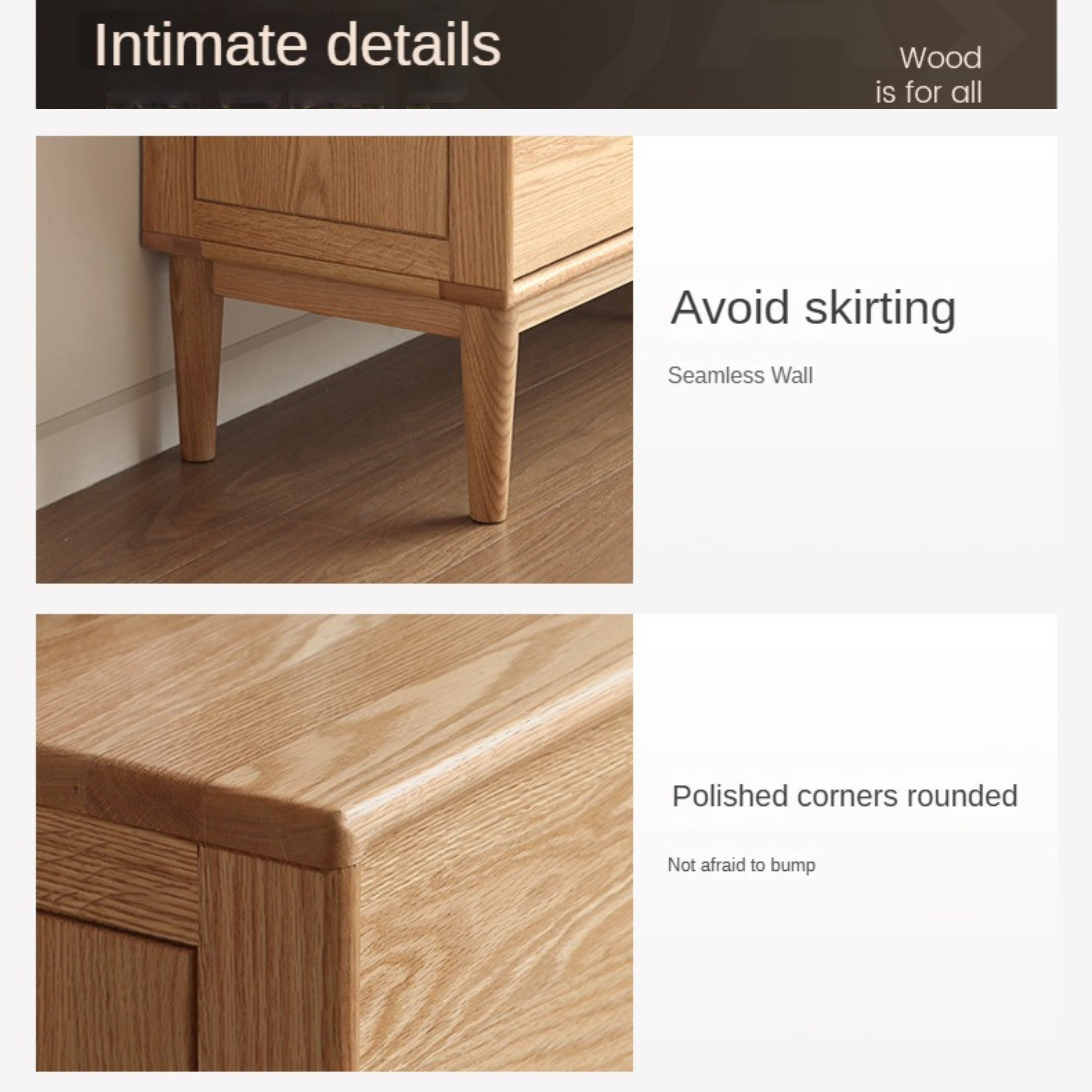 Oak Solid Wood Small Chest of Drawers