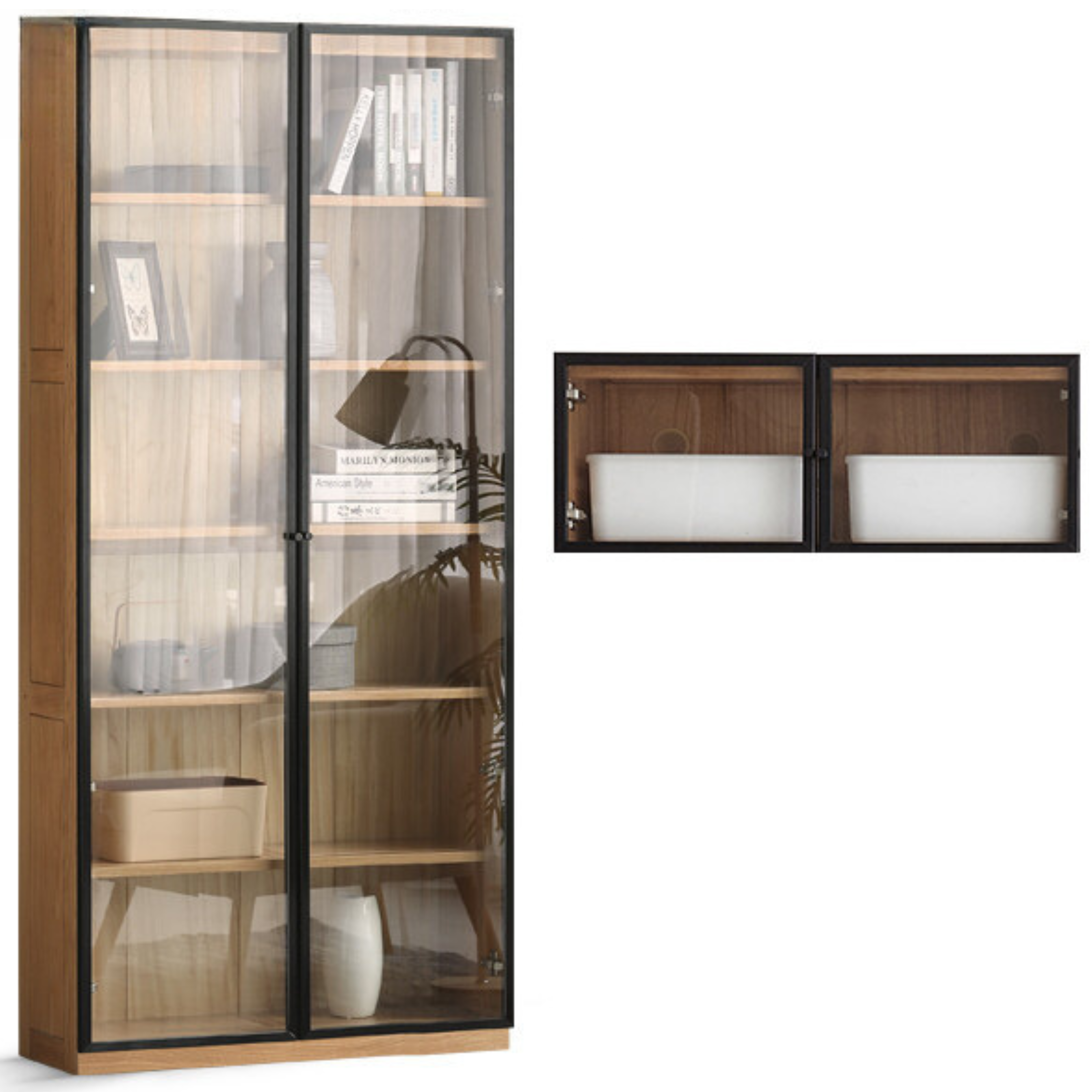 Oak, Solid Rubberwood Bookshelf, Bookcase